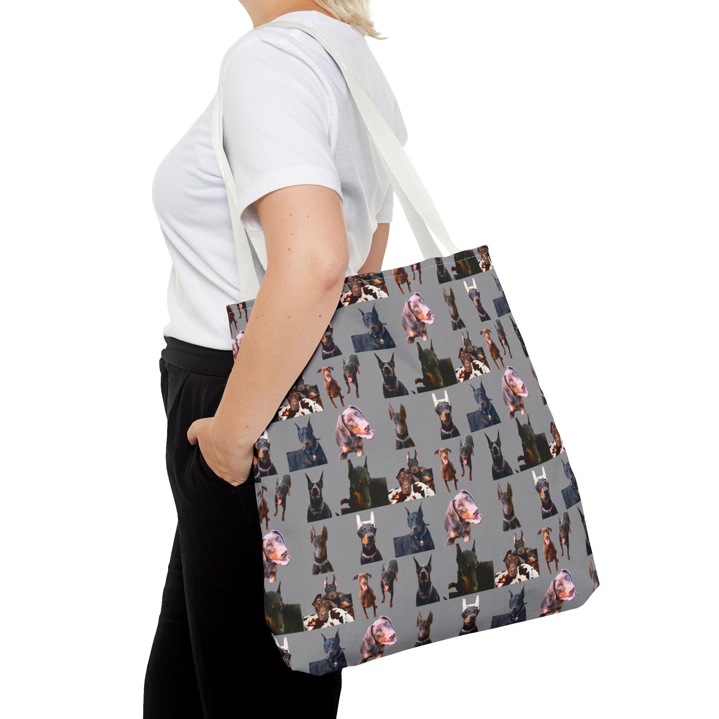Edition 10 Doberman Model Pattern Gray Tote Bag