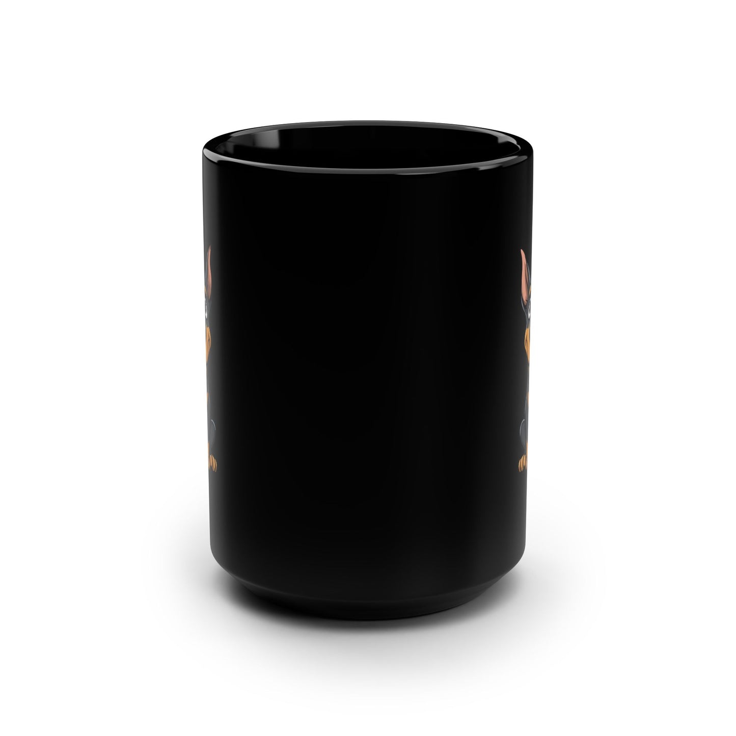 Cartoon Doberman 1 Black 15oz Coffee Mug