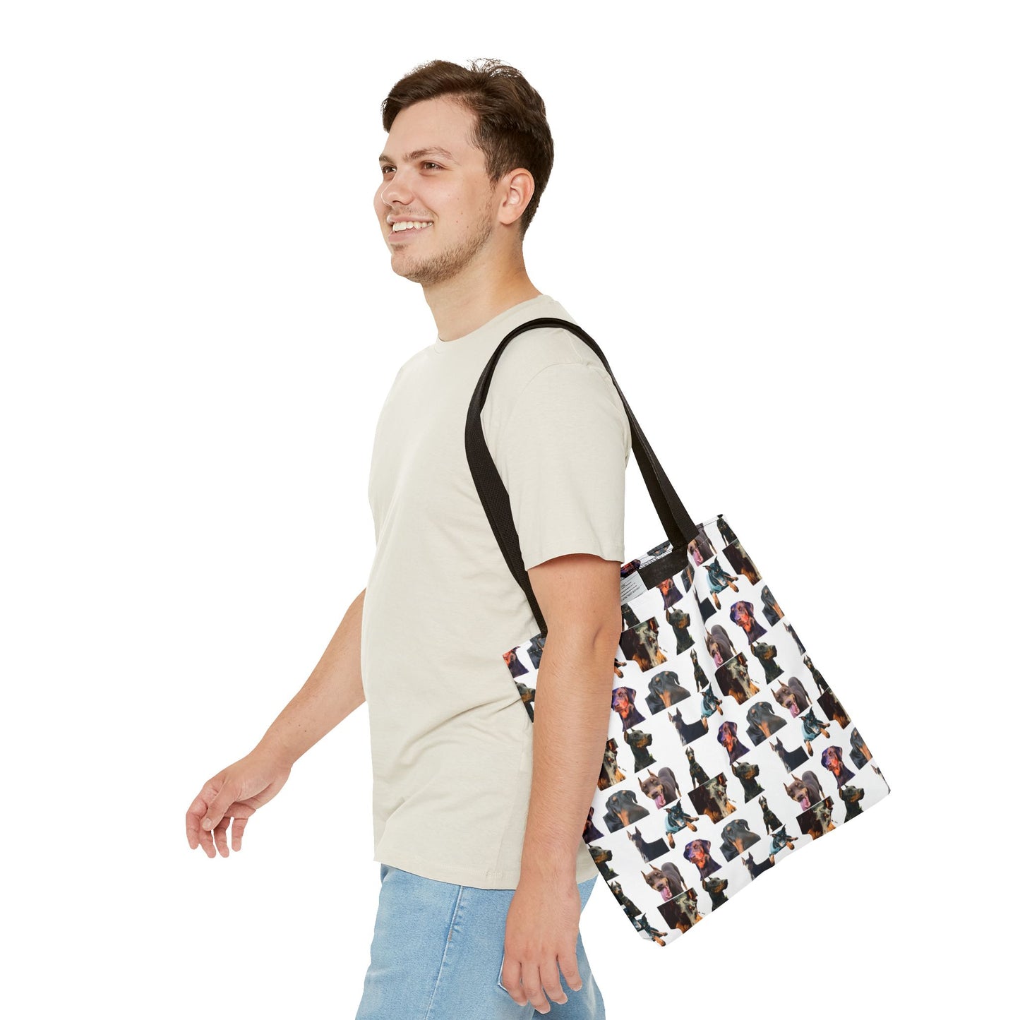 Edition 3 Doberman Model Pattern White Tote Bag