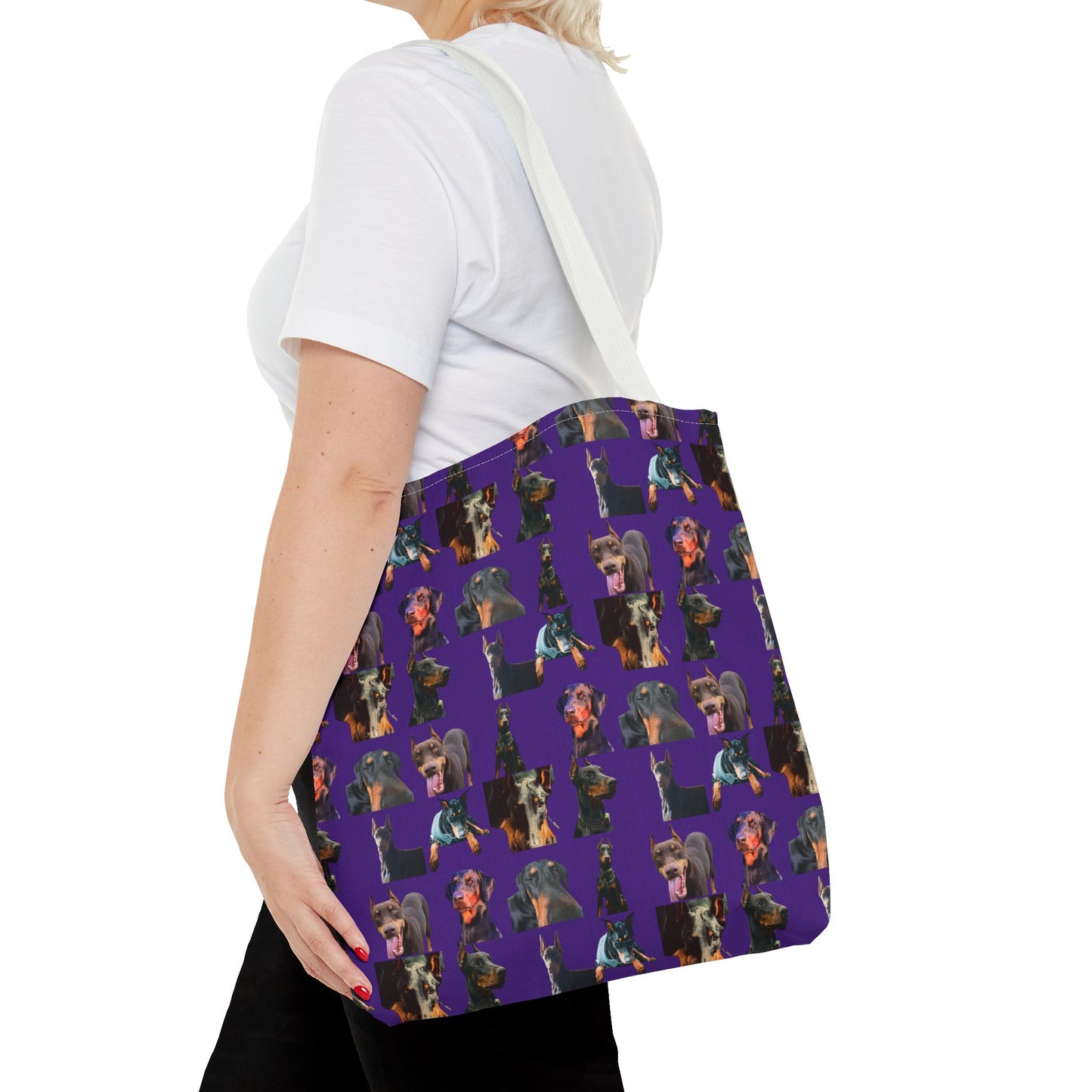 Edition 3 Doberman Model Pattern Purple Tote Bag