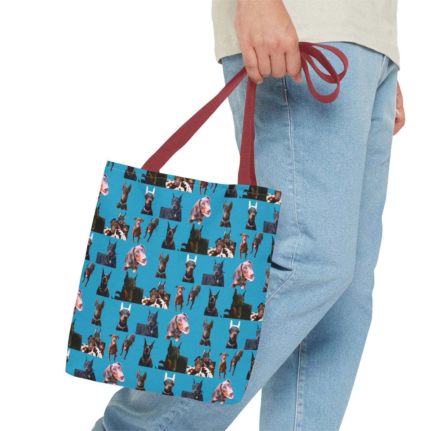 Edition 10 Doberman Model Pattern Turquoise Tote Bag
