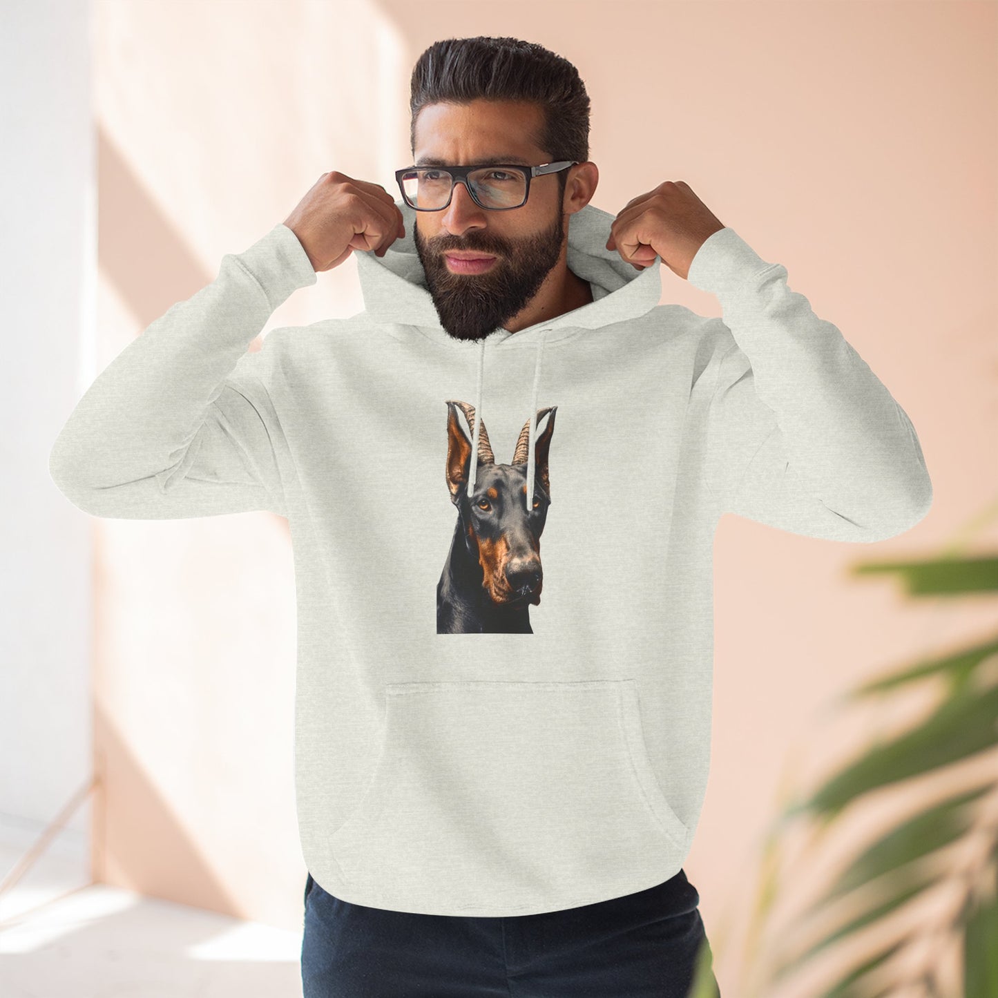 Doberman Goat 2 Fleece Hoodie