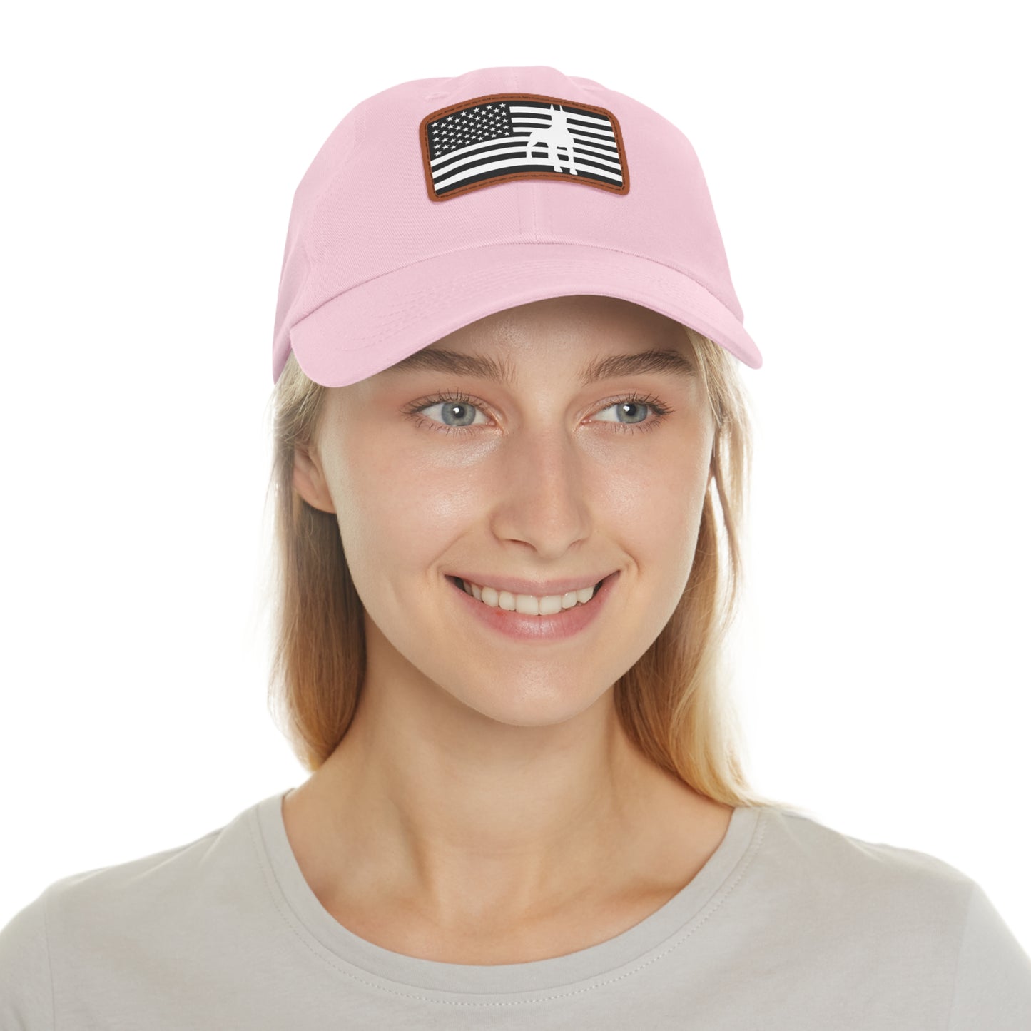 Doberman Protect 1 Dad Hat with Leather Patch (Rectangle)