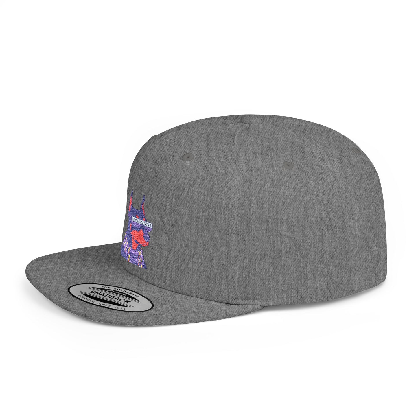 Doberman 2 Embroidered Flat Bill Snapback