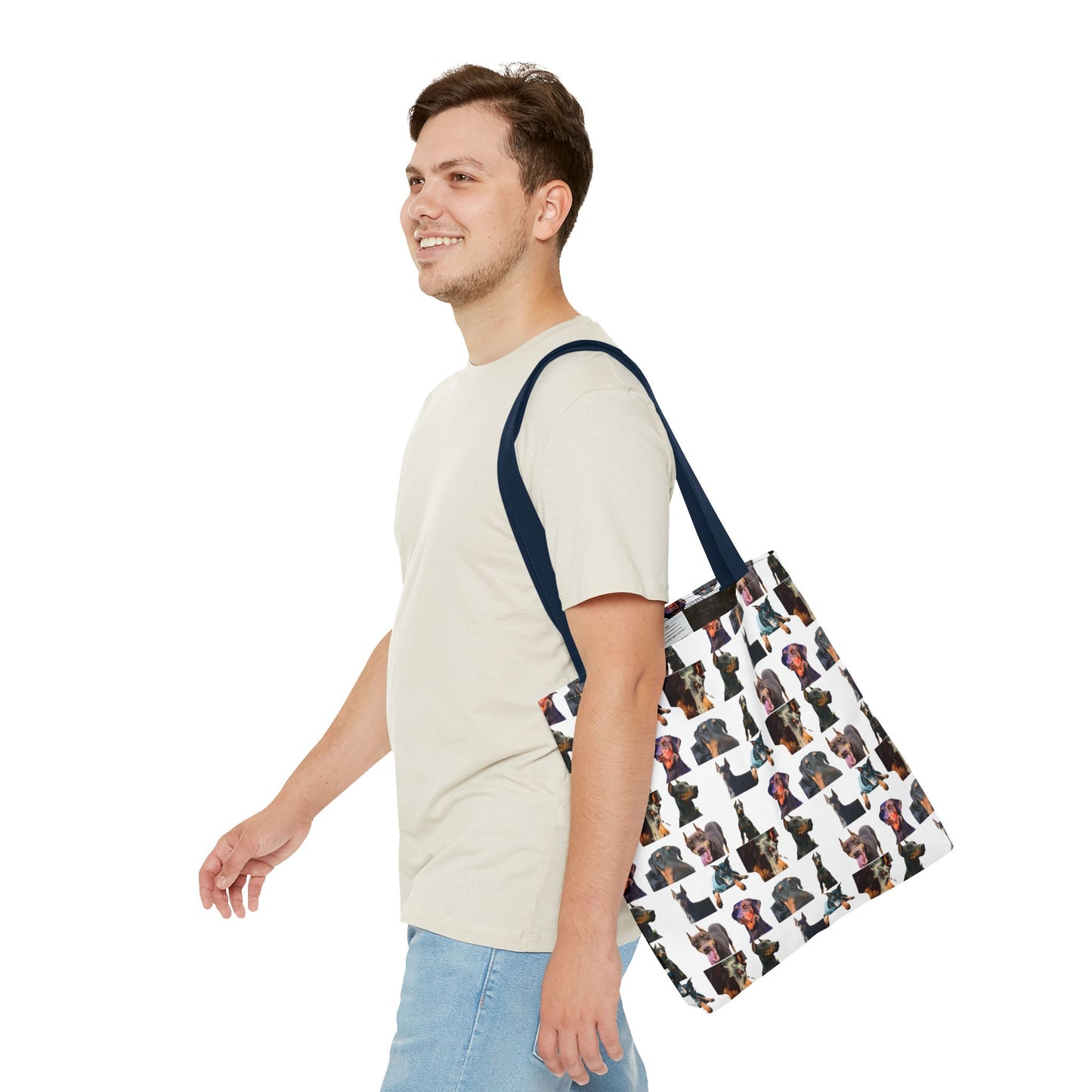 Edition 3 Doberman Model Pattern White Tote Bag