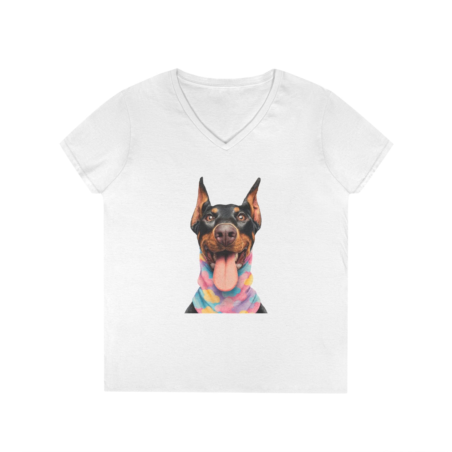 Doberman 1 V-Neck Tee Shirt for Women