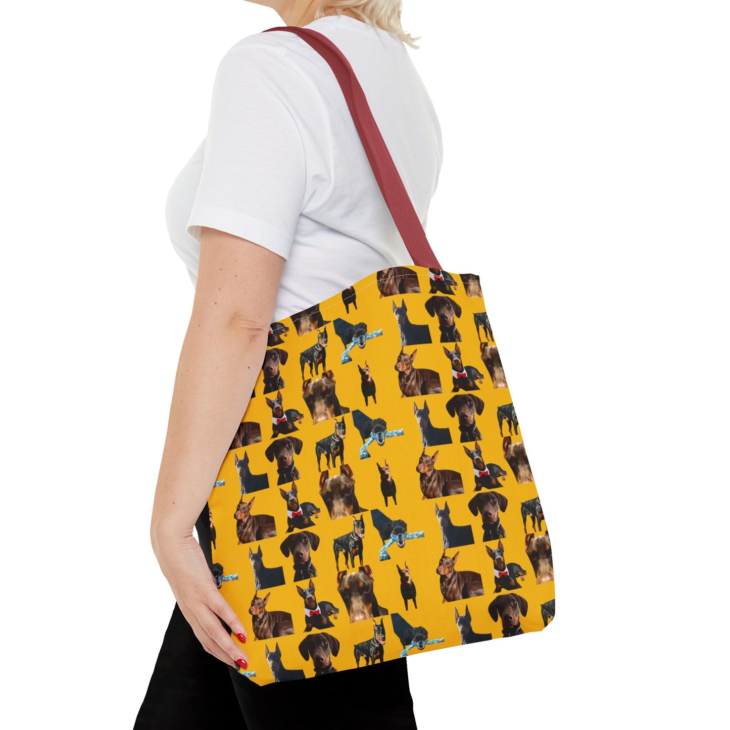 Edition 1 Doberman Model Pattern Yellow Tote Bag