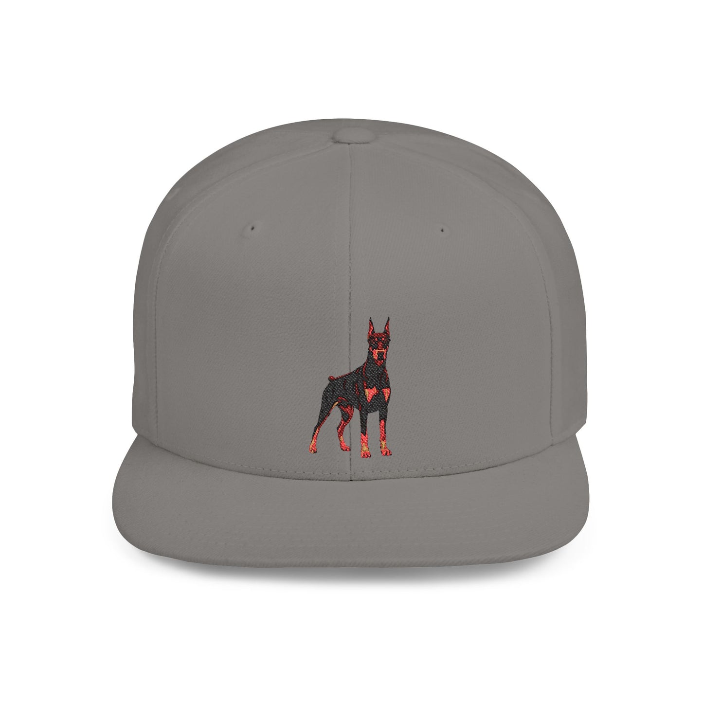 Doberman 6 Embroidered Flat Bill Snapback