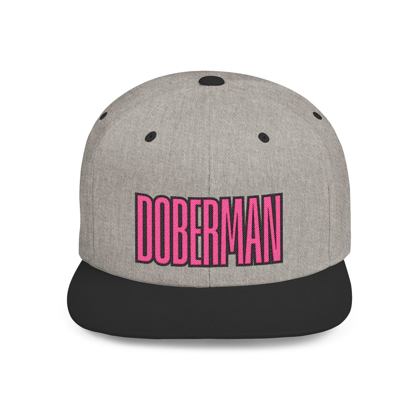 Doberman 6 Embroidered Flat Bill Snapback