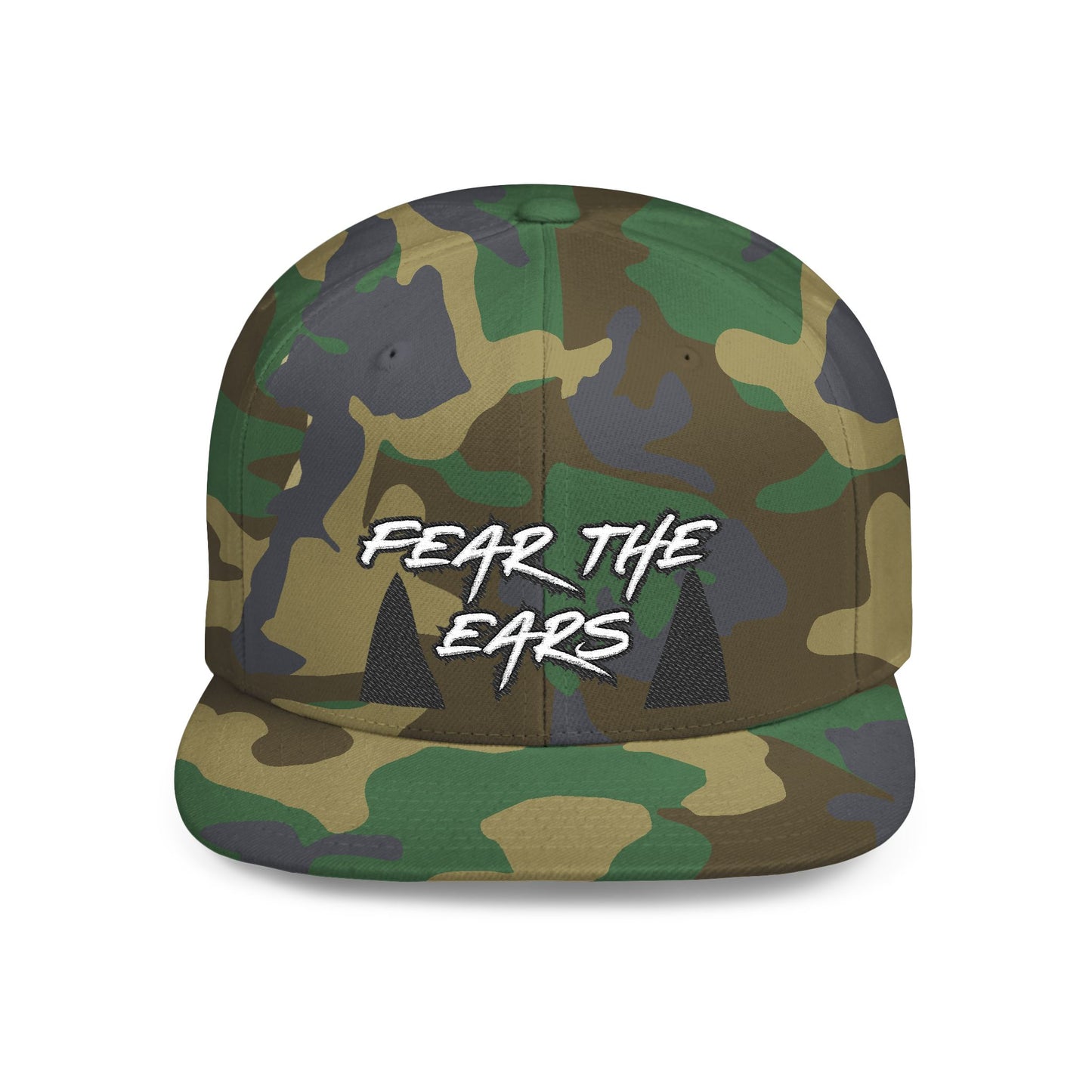 Ears 2 Embroidered Flat Bill Snapback