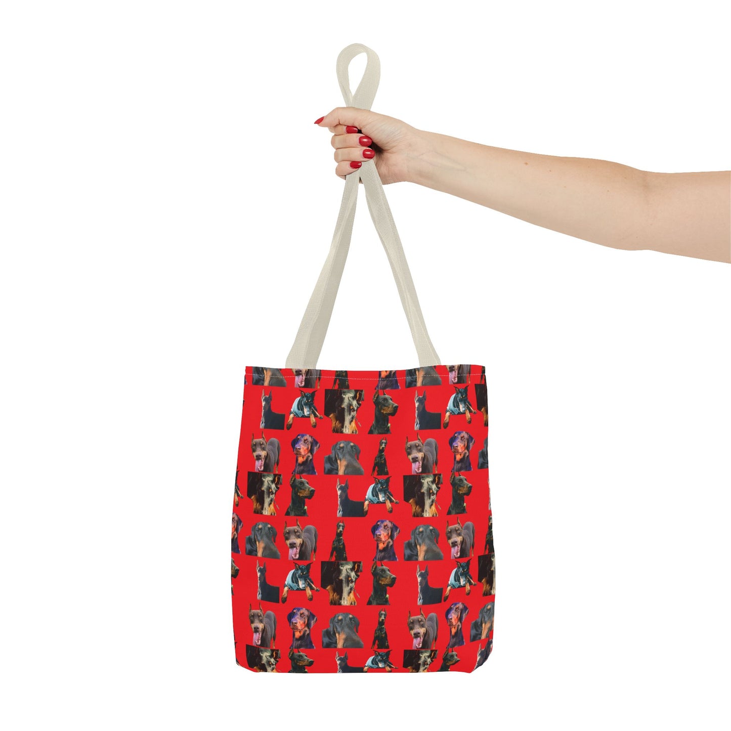 Edition 3 Doberman Model Pattern Red Tote Bag