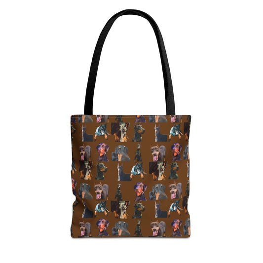 Edition 3 Doberman Model Pattern Brown Tote Bag