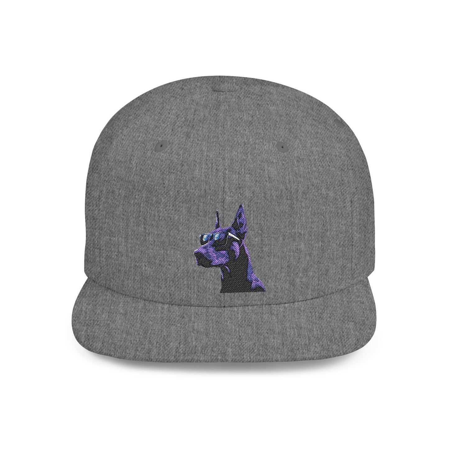 Doberman 4 Embroidered Flat Bill Snapback