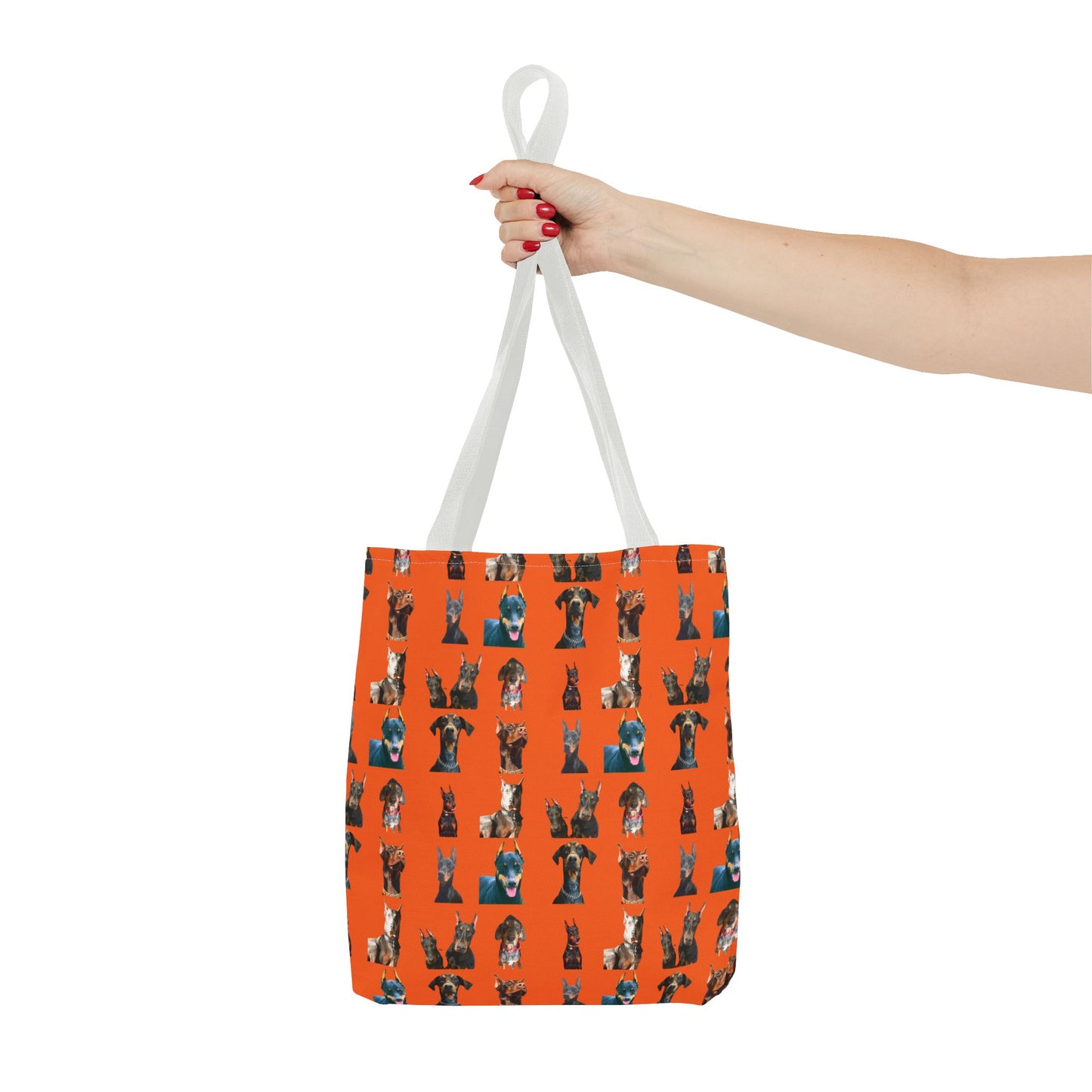 Edition 4 Doberman Model Pattern Orange Tote Bag