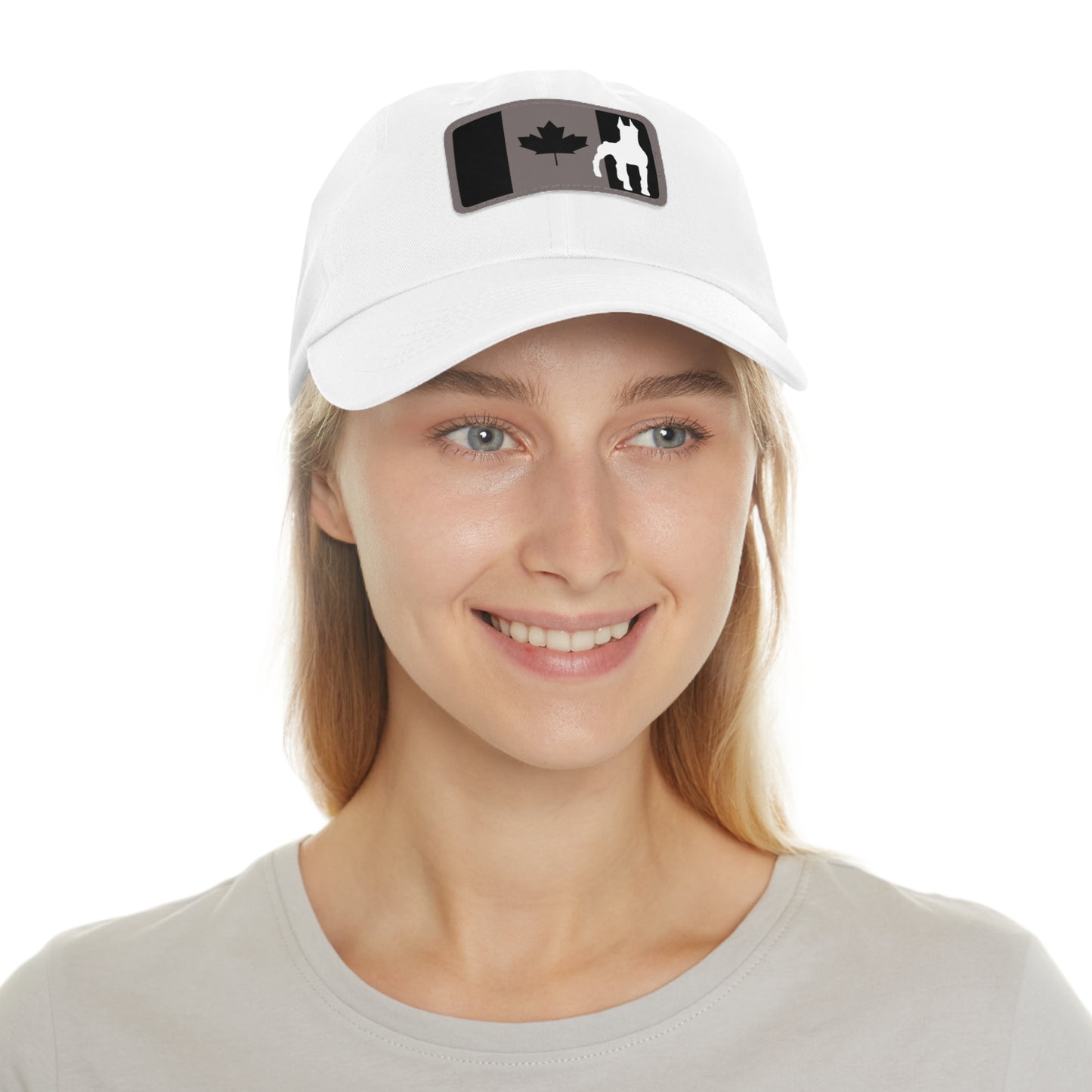 Doberman Protect Canada 1 Dad Hat with Leather Patch (Rectangle)