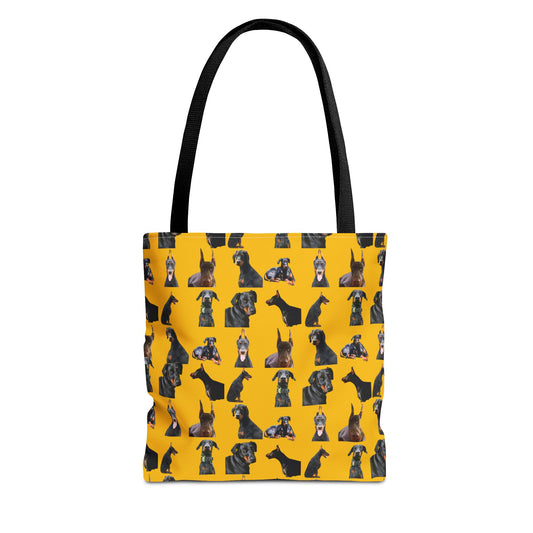 Edition 6 Doberman Model Pattern Yellow Tote Bag