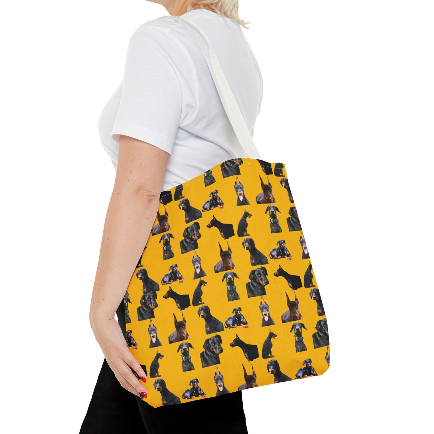 Edition 6 Doberman Model Pattern Yellow Tote Bag