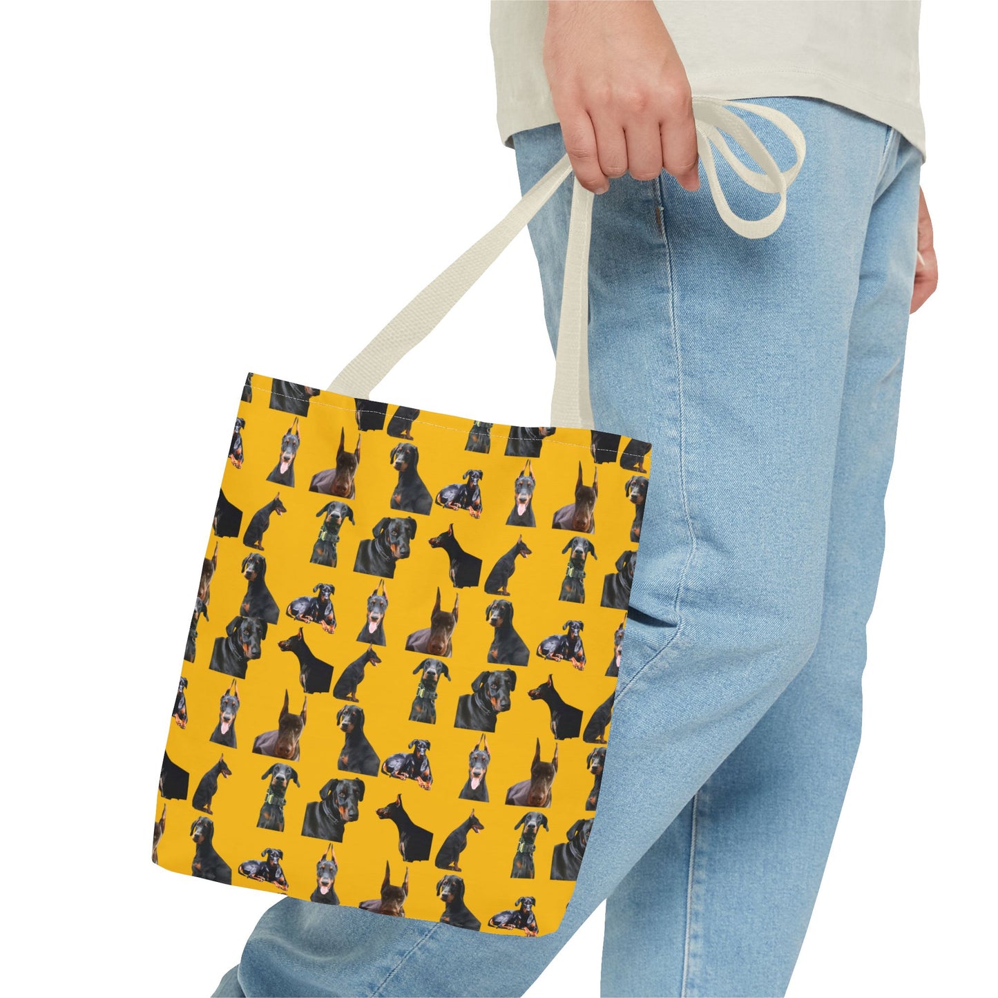 Edition 6 Doberman Model Pattern Yellow Tote Bag