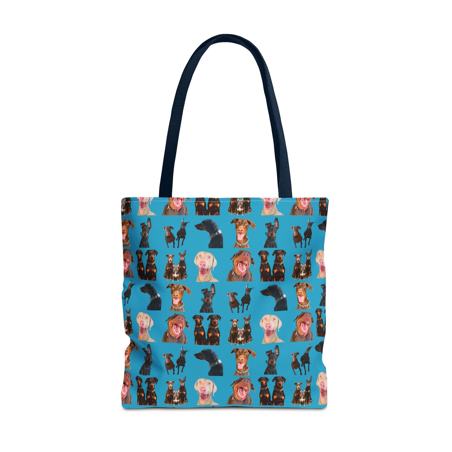 Edition 9 Doberman Model Pattern Turquoise Tote Bag
