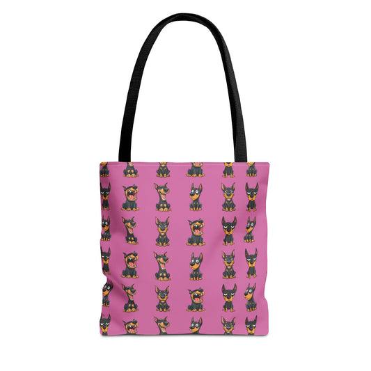 Doberman Cartoon Pattern Tote Bag