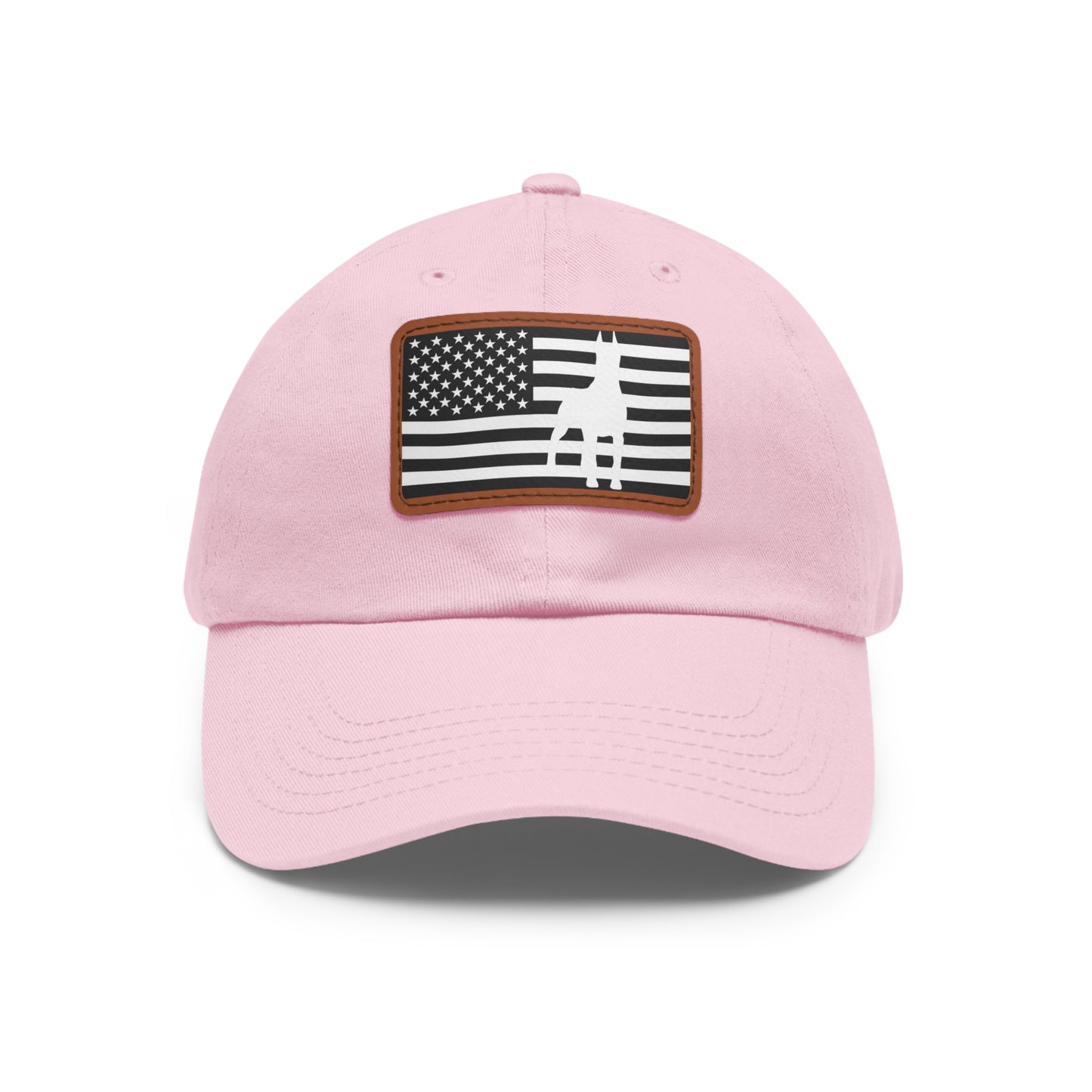 Doberman Protect 1 Dad Hat with Leather Patch (Rectangle)