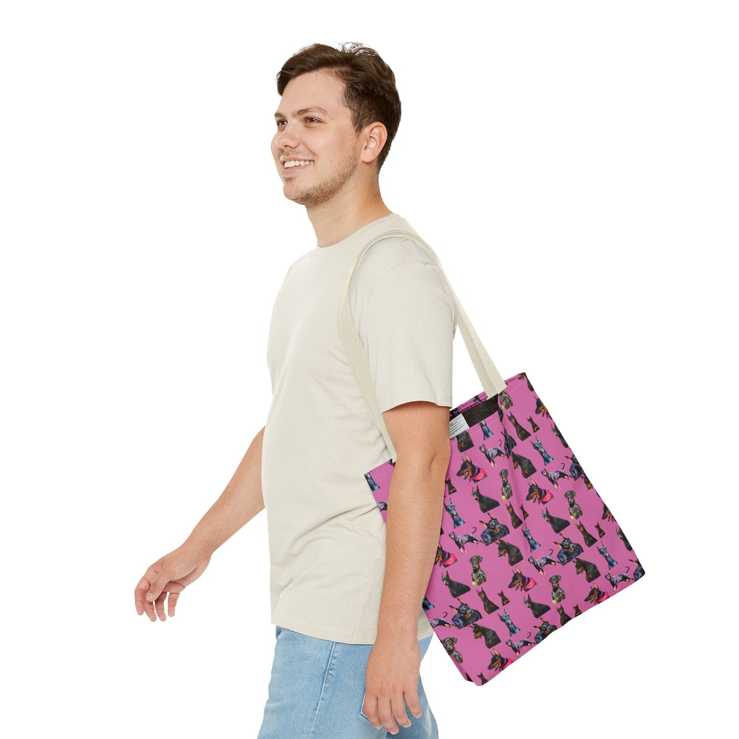 Edition 7 Doberman Model Pattern Light Pink Tote Bag
