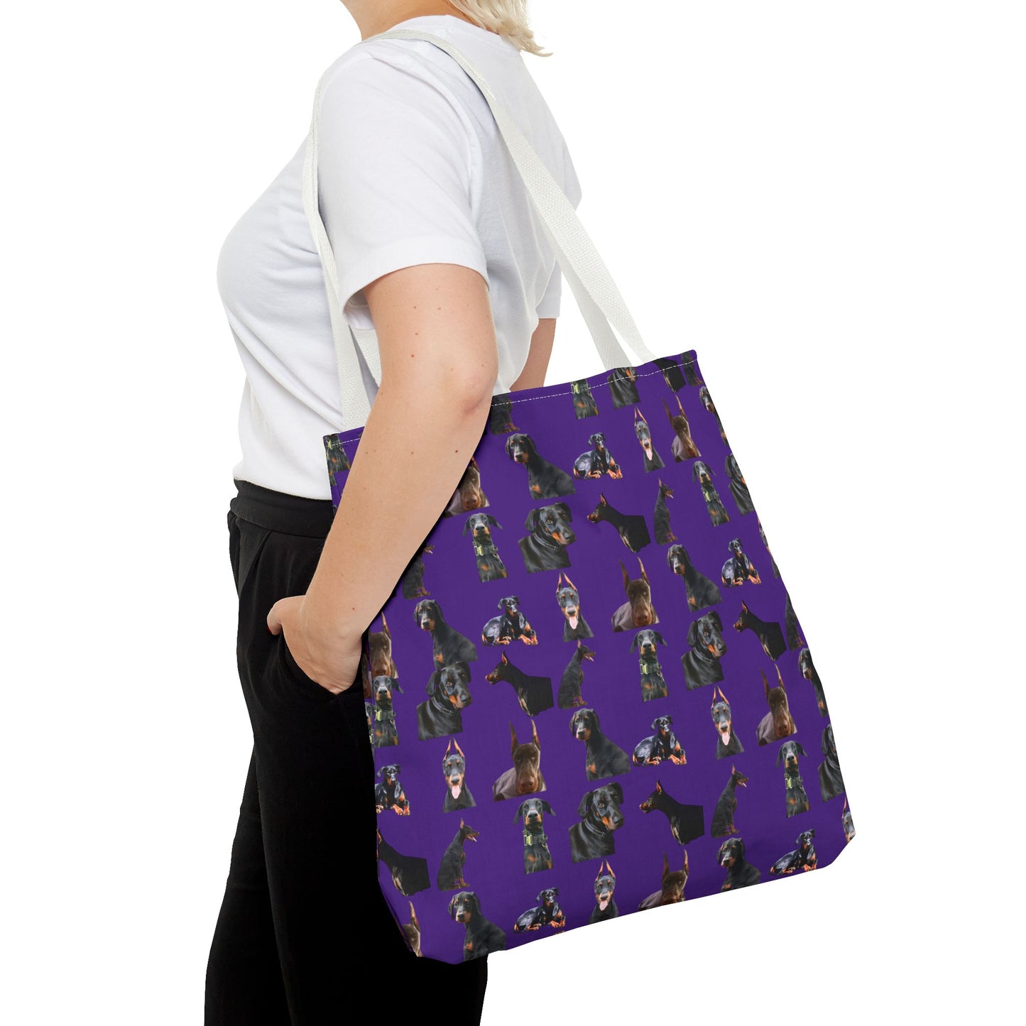 Edition 6 Doberman Model Pattern Purple Tote Bag