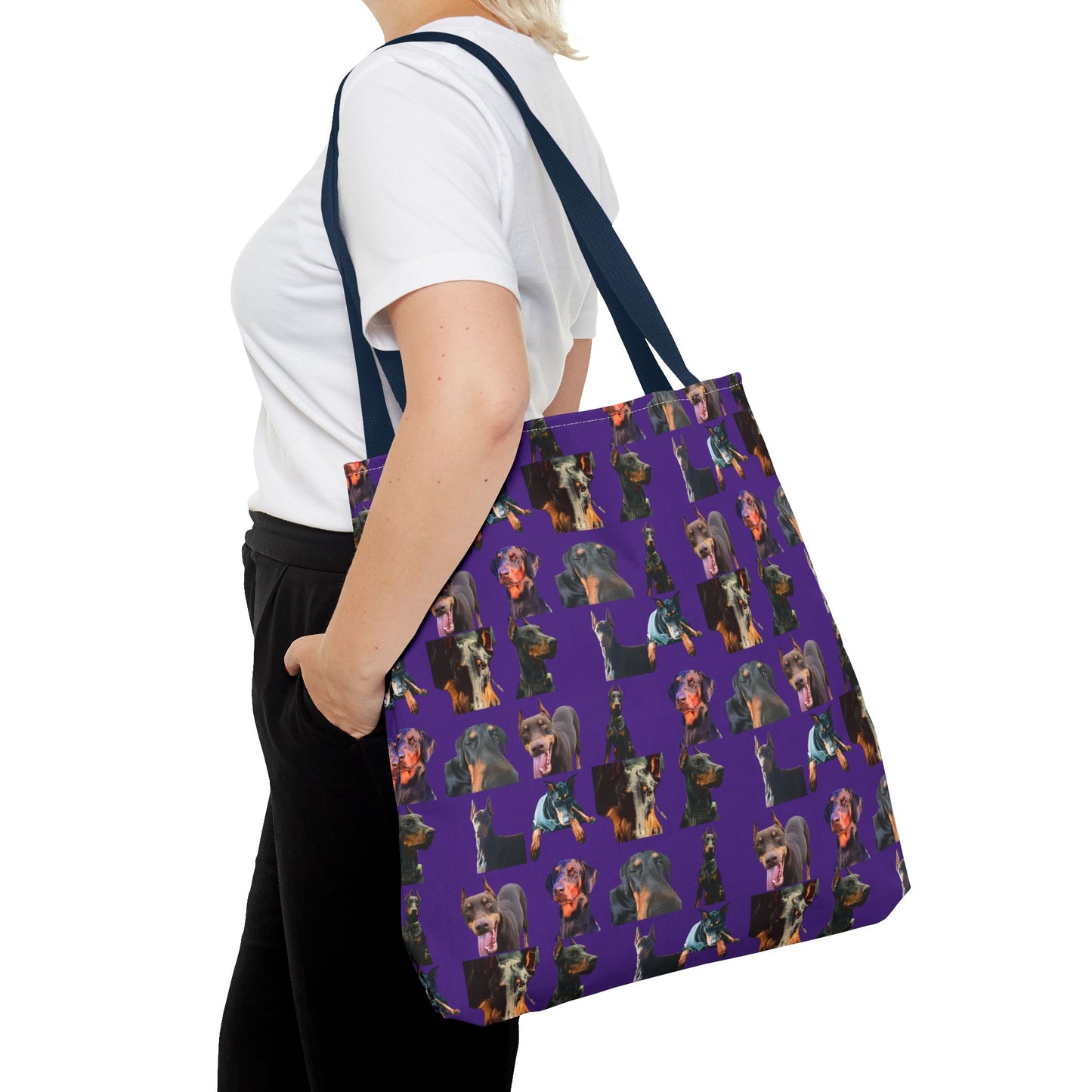 Edition 3 Doberman Model Pattern Purple Tote Bag