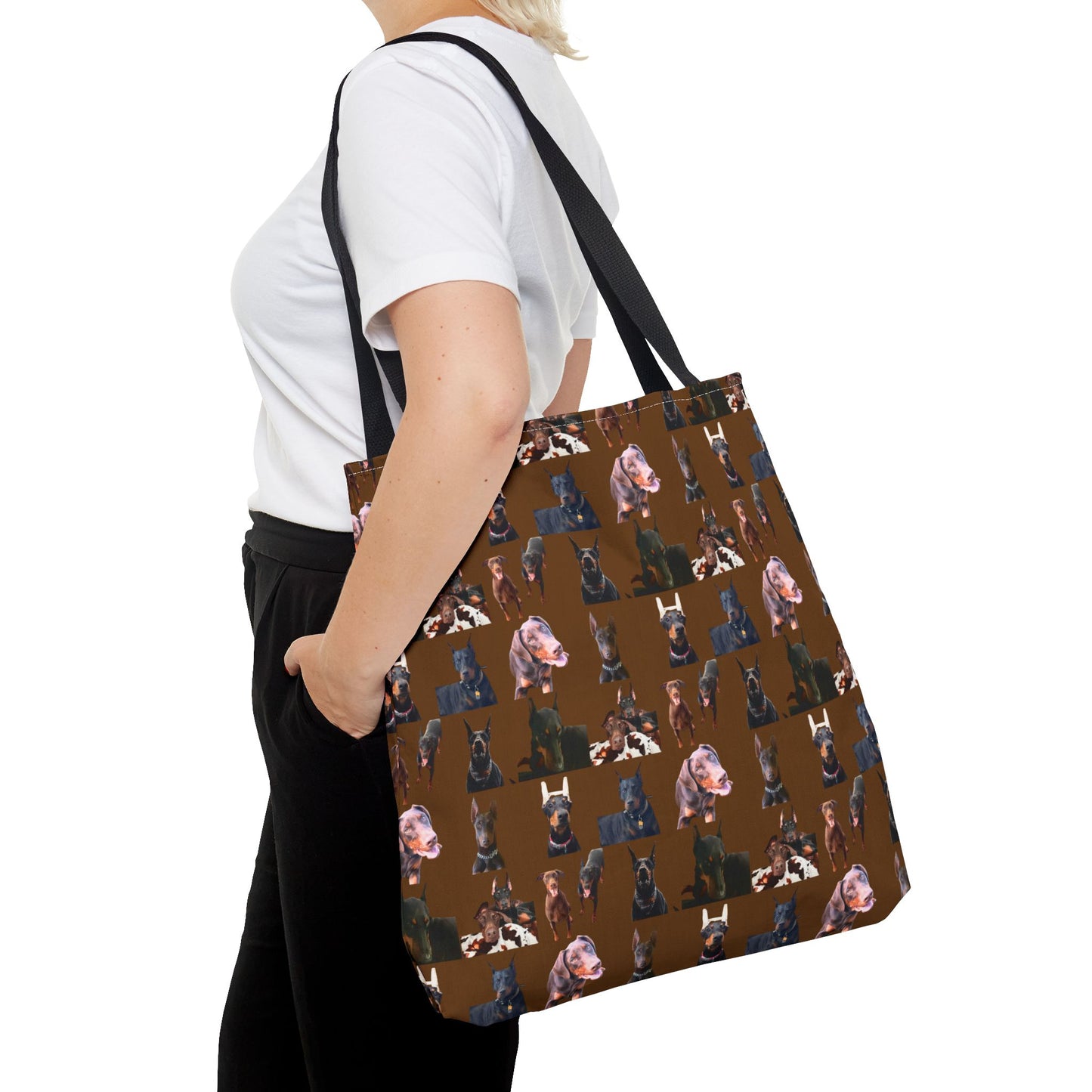 Edition 10 Doberman Model Pattern Brown Tote Bag
