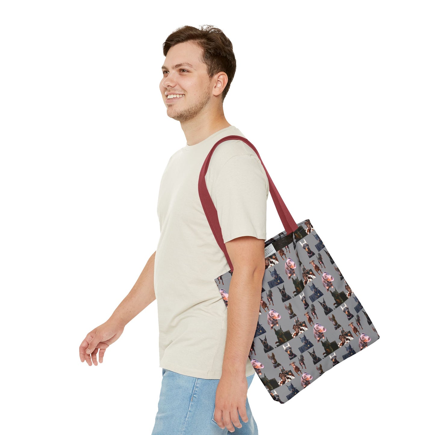 Edition 10 Doberman Model Pattern Gray Tote Bag
