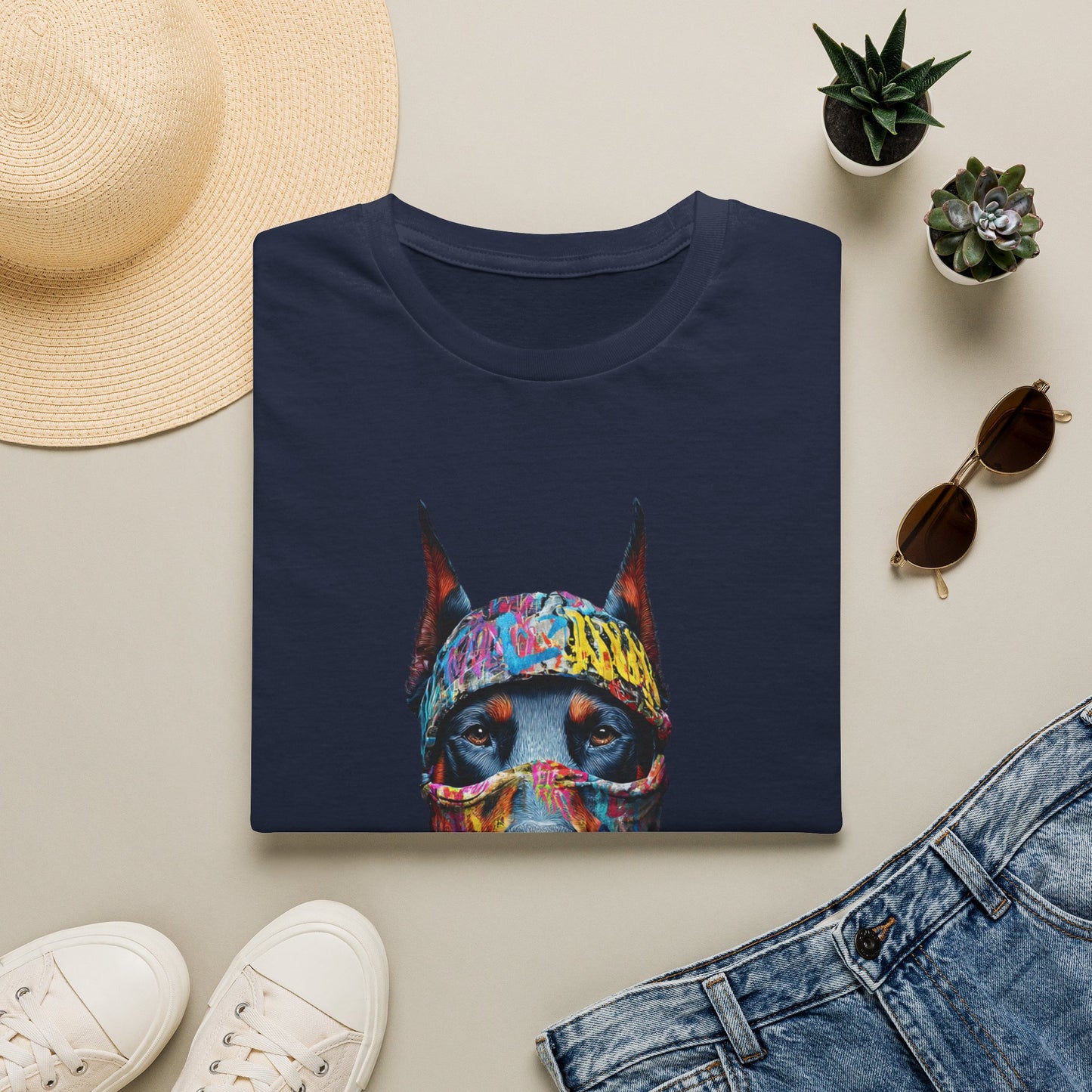 Doberman 5 Portrait T‑Shirt