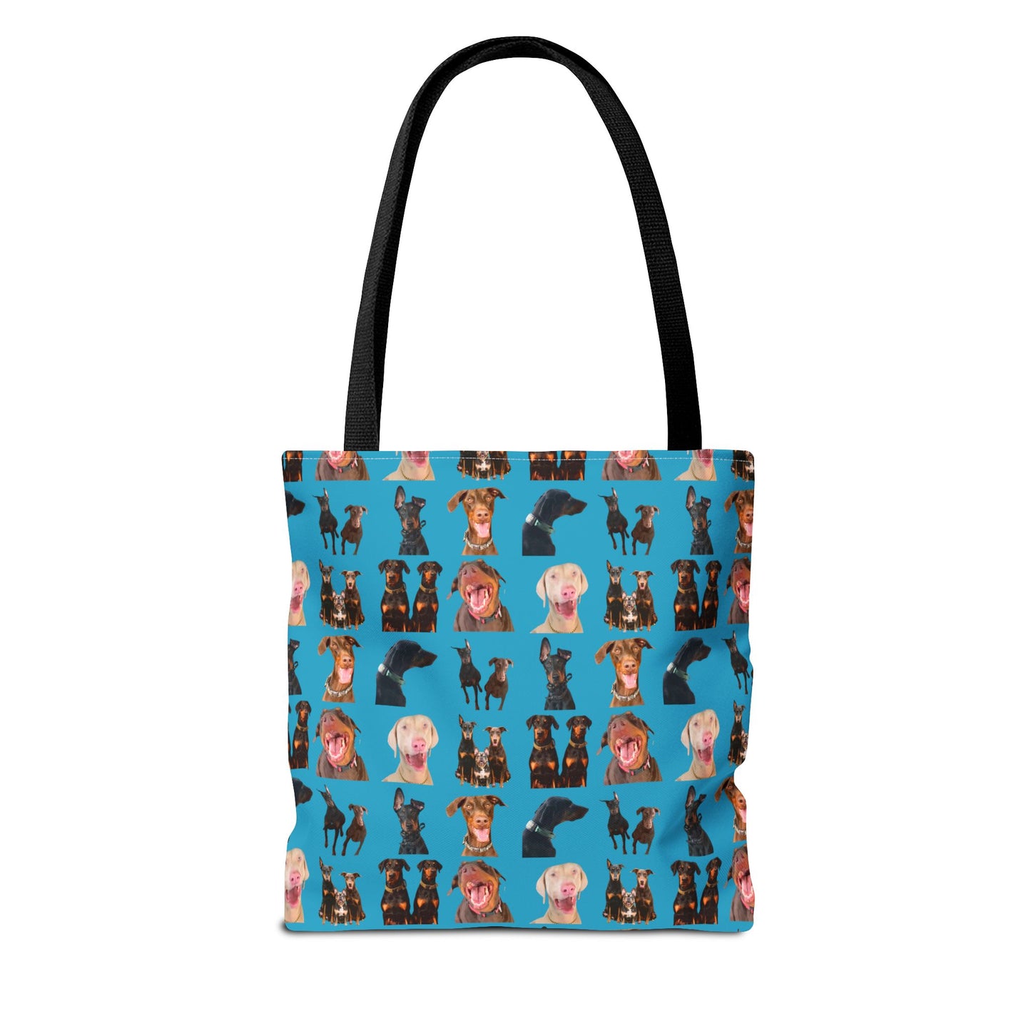 Edition 9 Doberman Model Pattern Turquoise Tote Bag