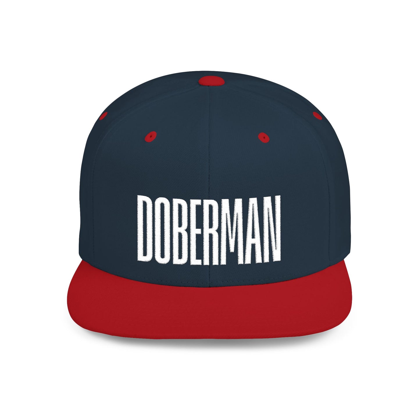 Doberman 2 Embroidered Flat Bill Snapback