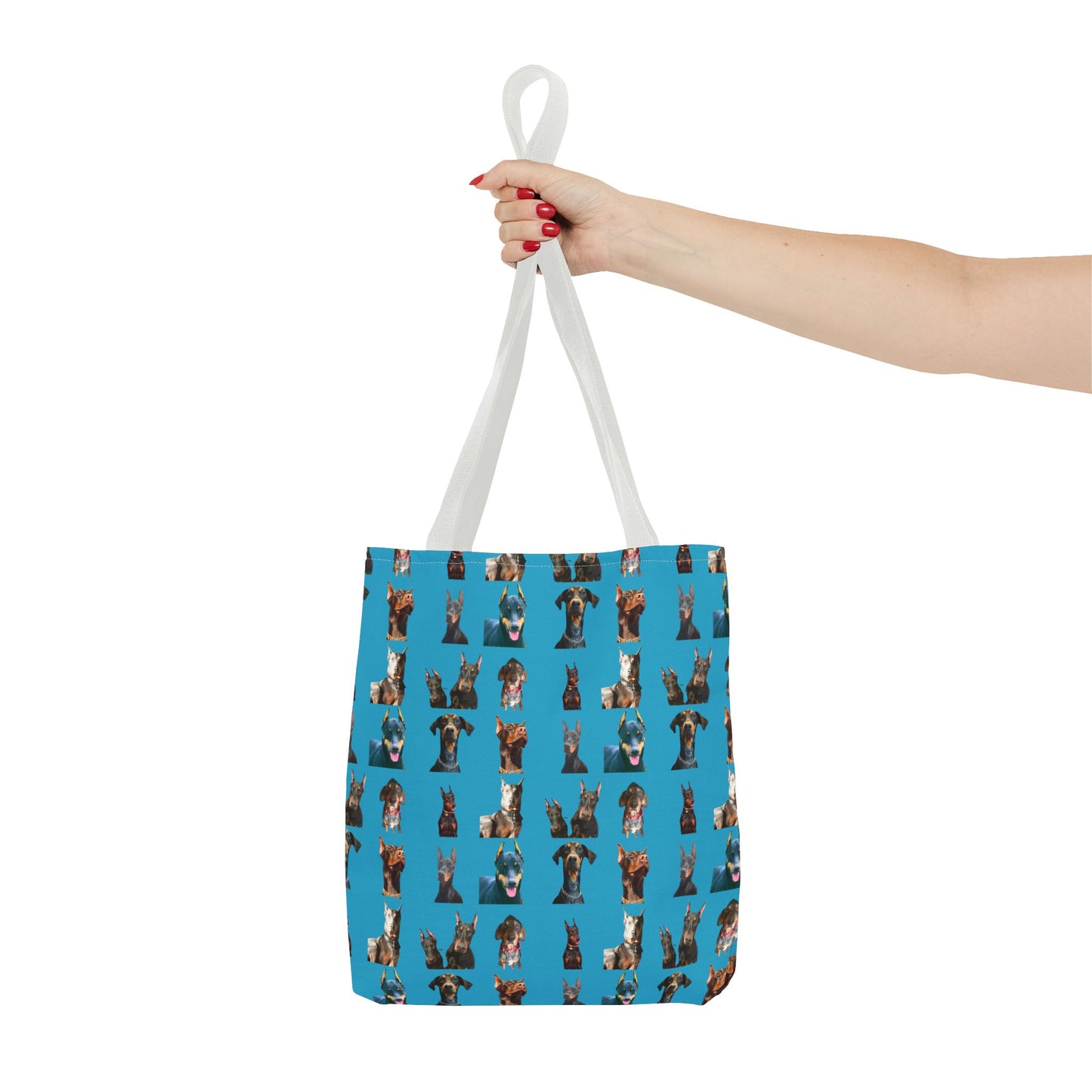 Edition 4 Doberman Model Pattern Turquoise Tote Bag