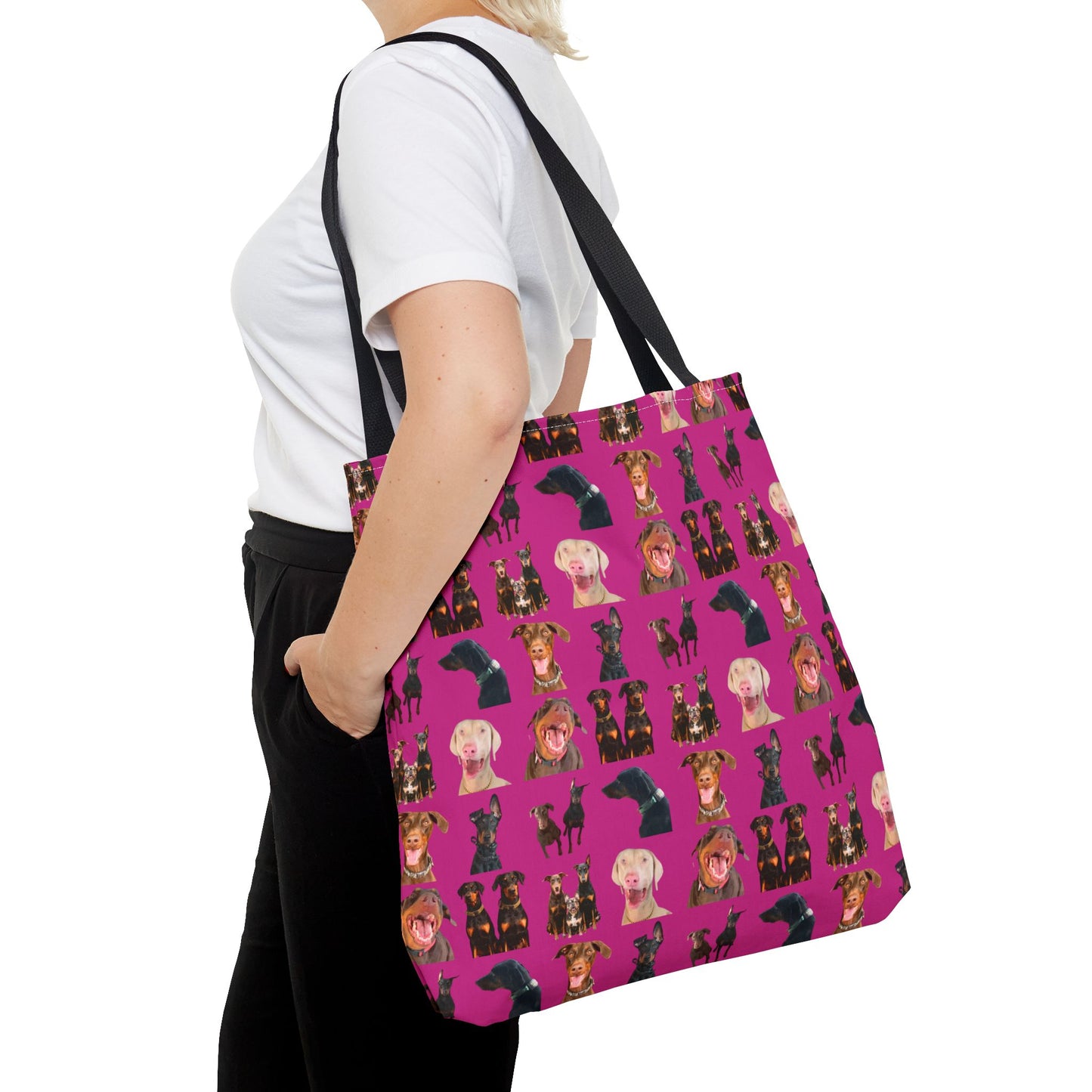 Edition 9 Doberman Model Pattern Pink Tote Bag