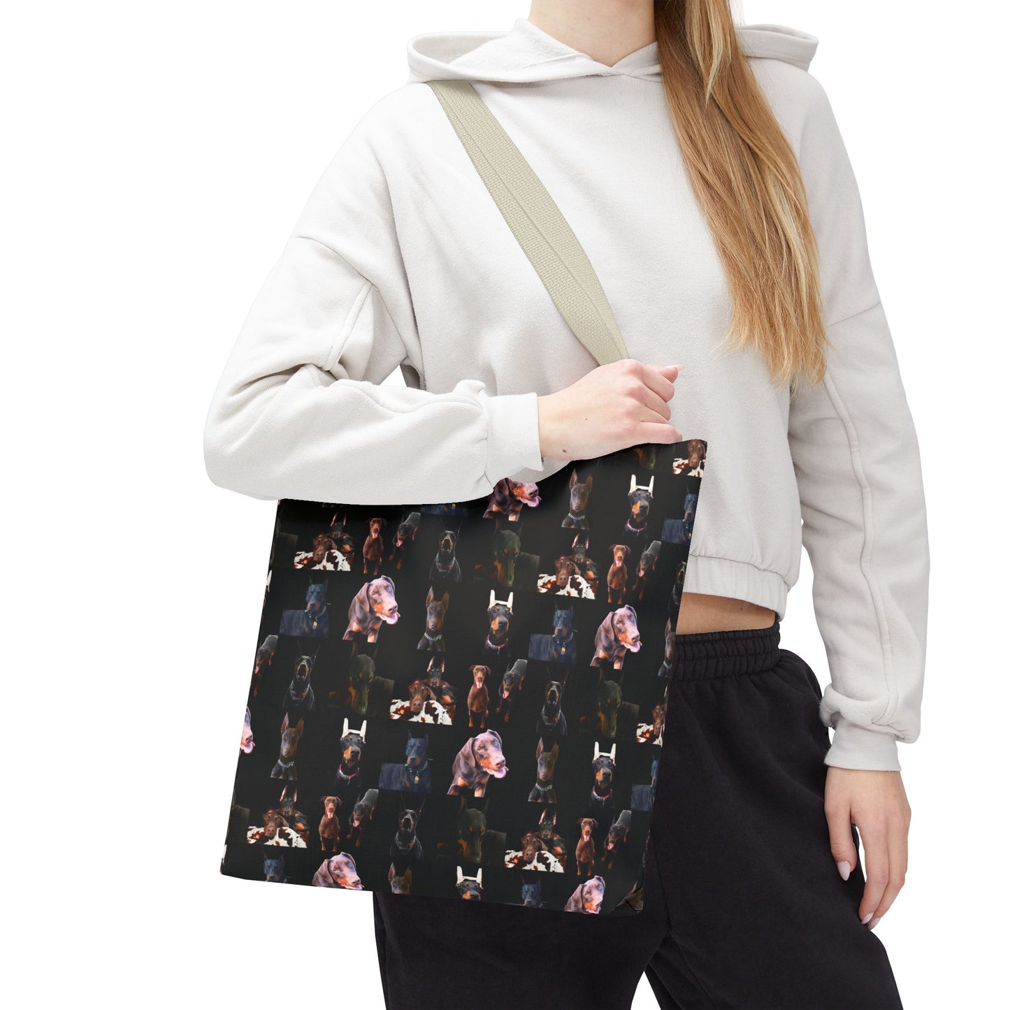 Edition 10 Doberman Model Pattern Black Tote Bag