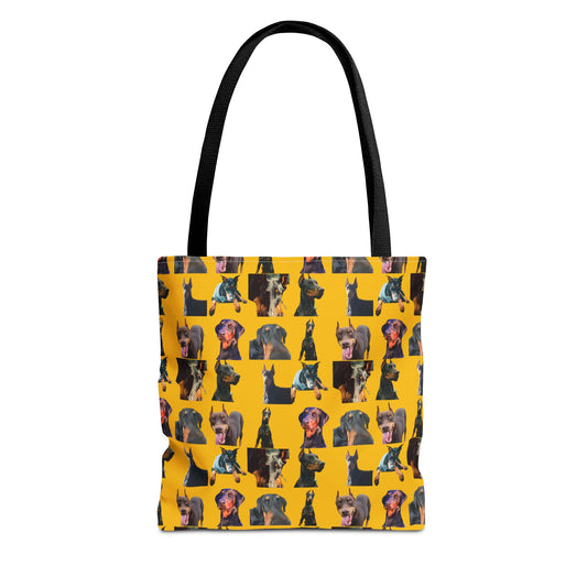 Edition 3 Doberman Model Pattern Yellow Tote Bag