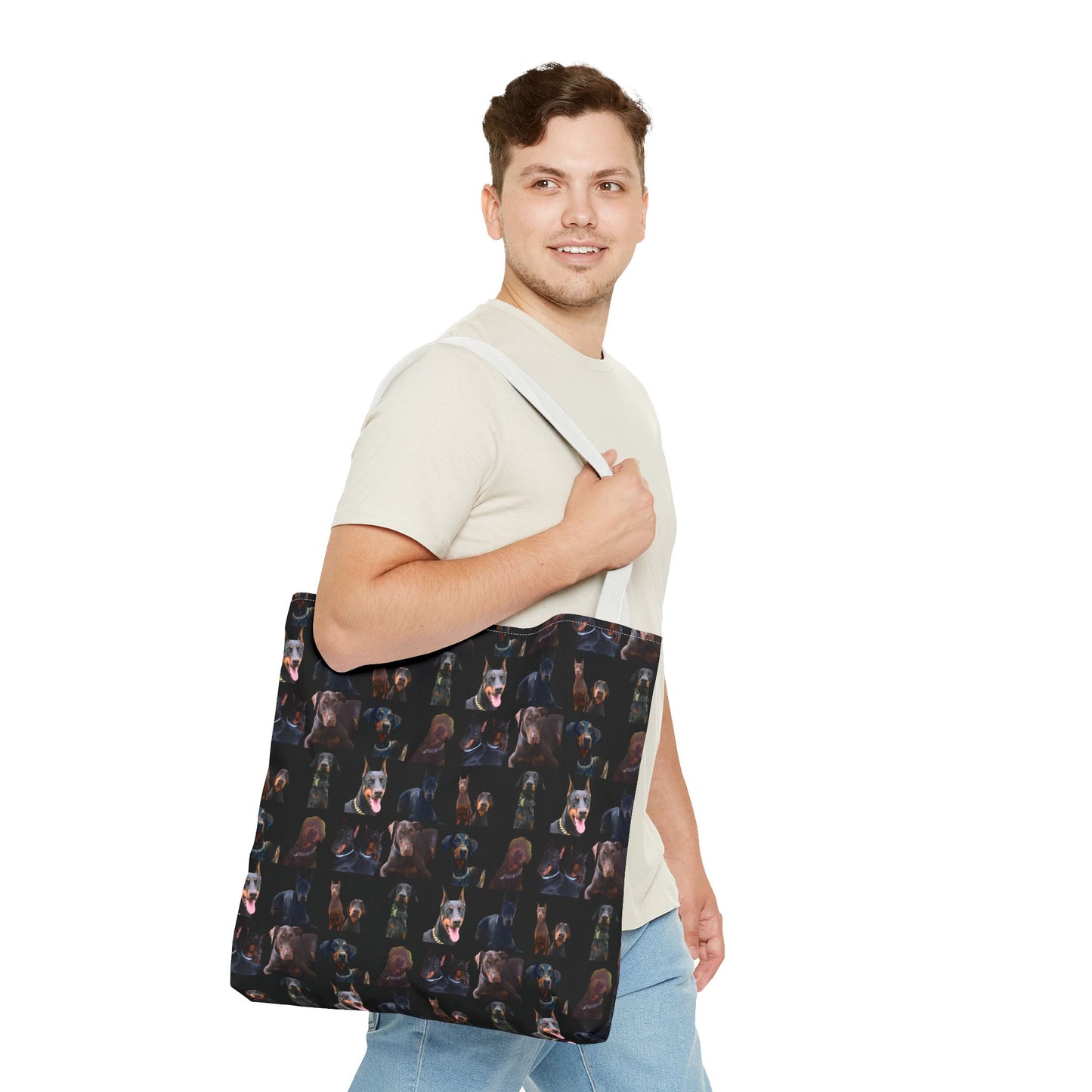 Edition 5 Doberman Model Pattern Black Tote Bag