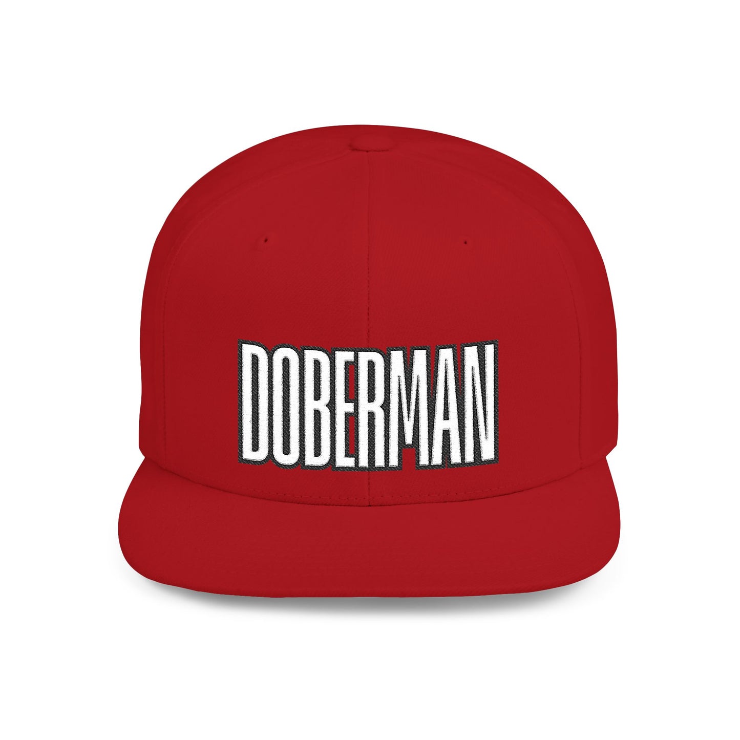 Doberman 4 Embroidered Flat Bill Snapback