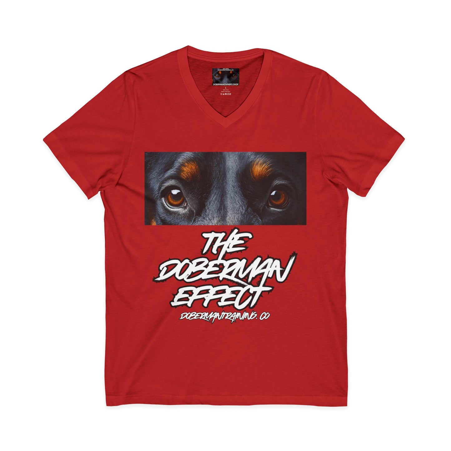 Doberman Effect 2 Private Label Unisex Jersey Short Sleeve V-Neck Tee
