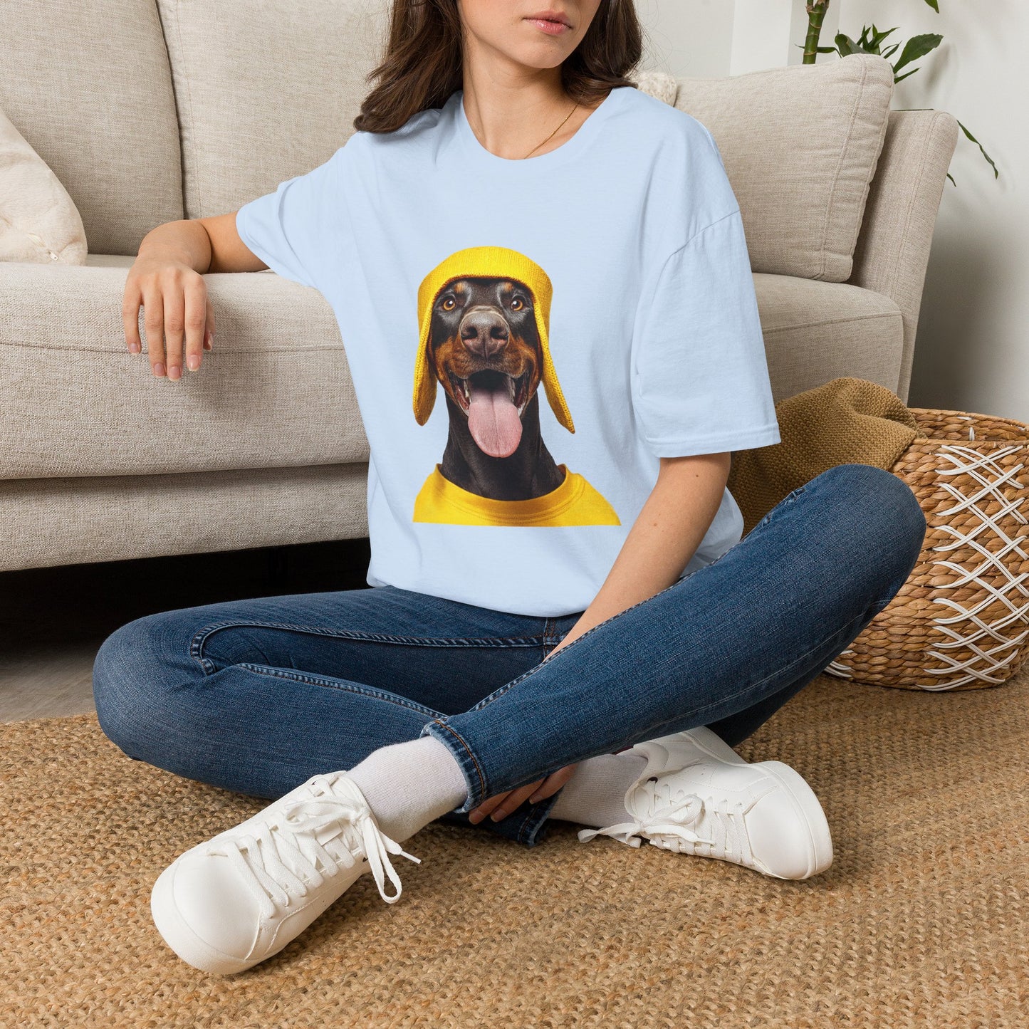 Doberman 3 Portrait T‑Shirt