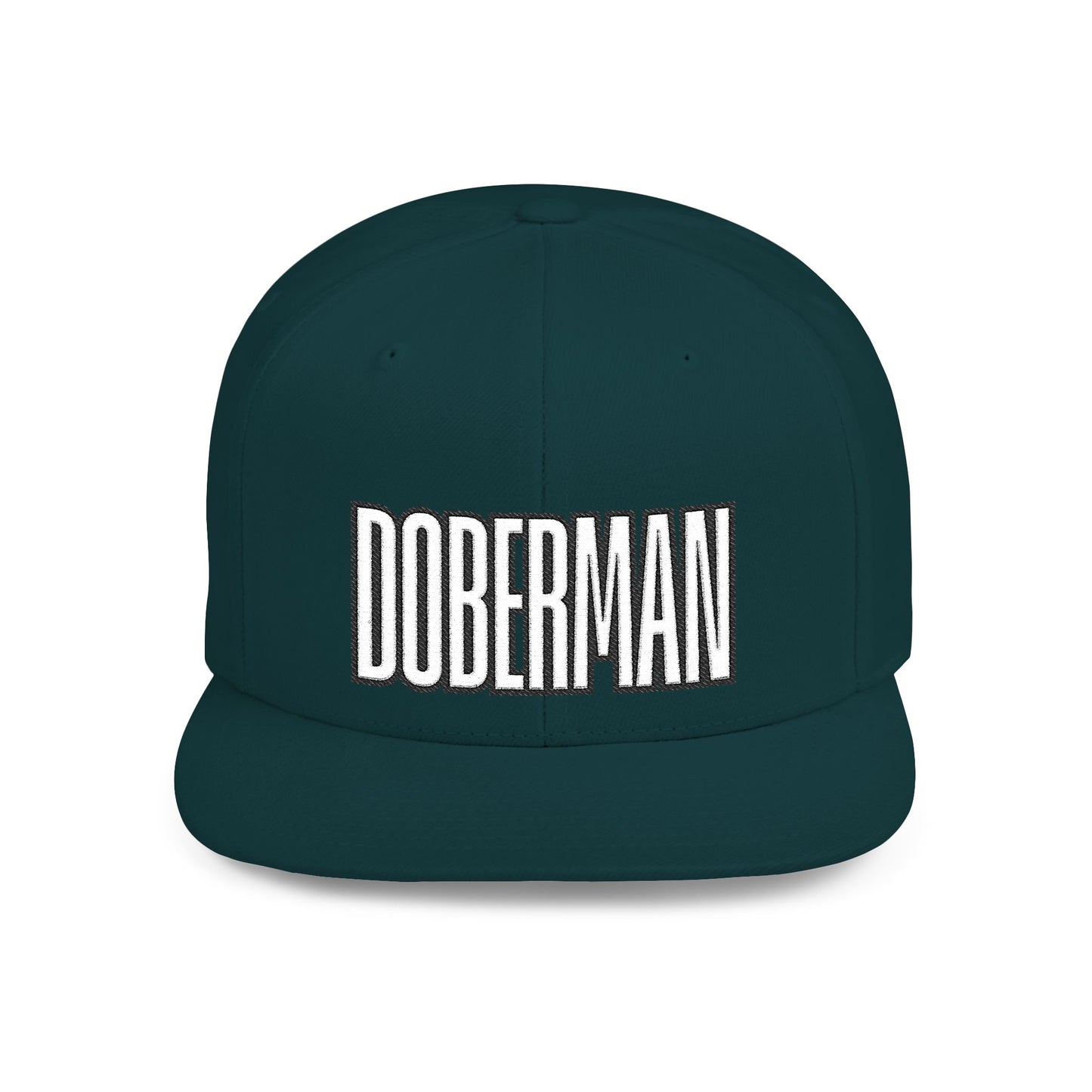 Doberman 4 Embroidered Flat Bill Snapback