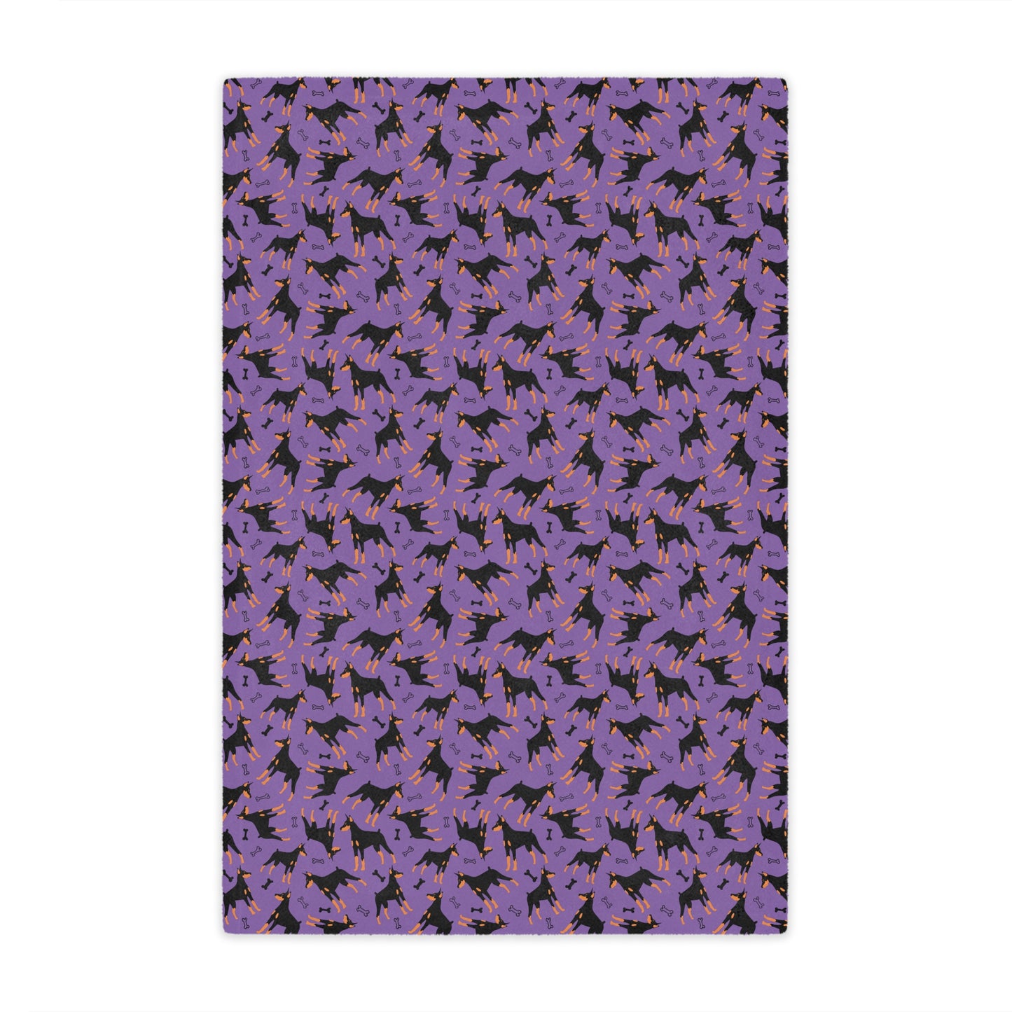 Purple AOP Dobie 1 Minky Blanket, Soft Throw Blanket, Warm Plush Blanket
