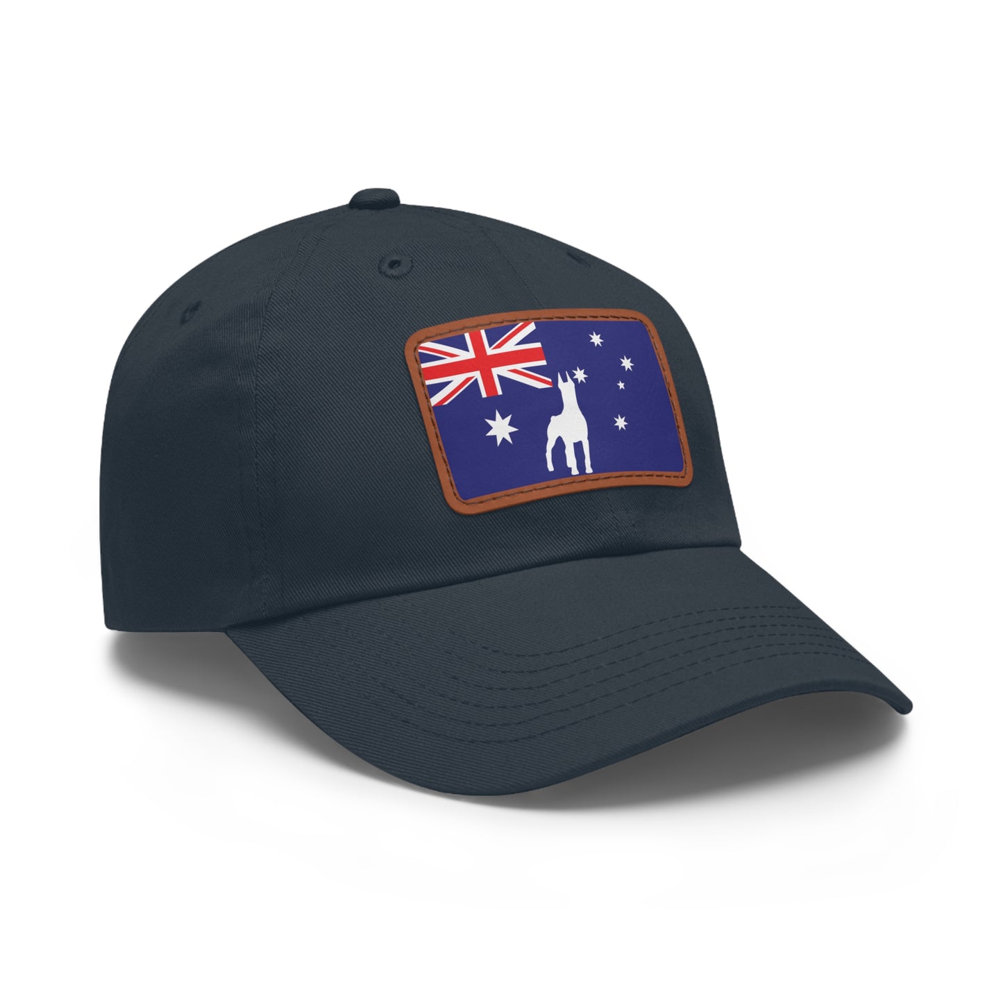 Doberman Australia Protect 1 Dad Hat with Leather Patch (Rectangle)
