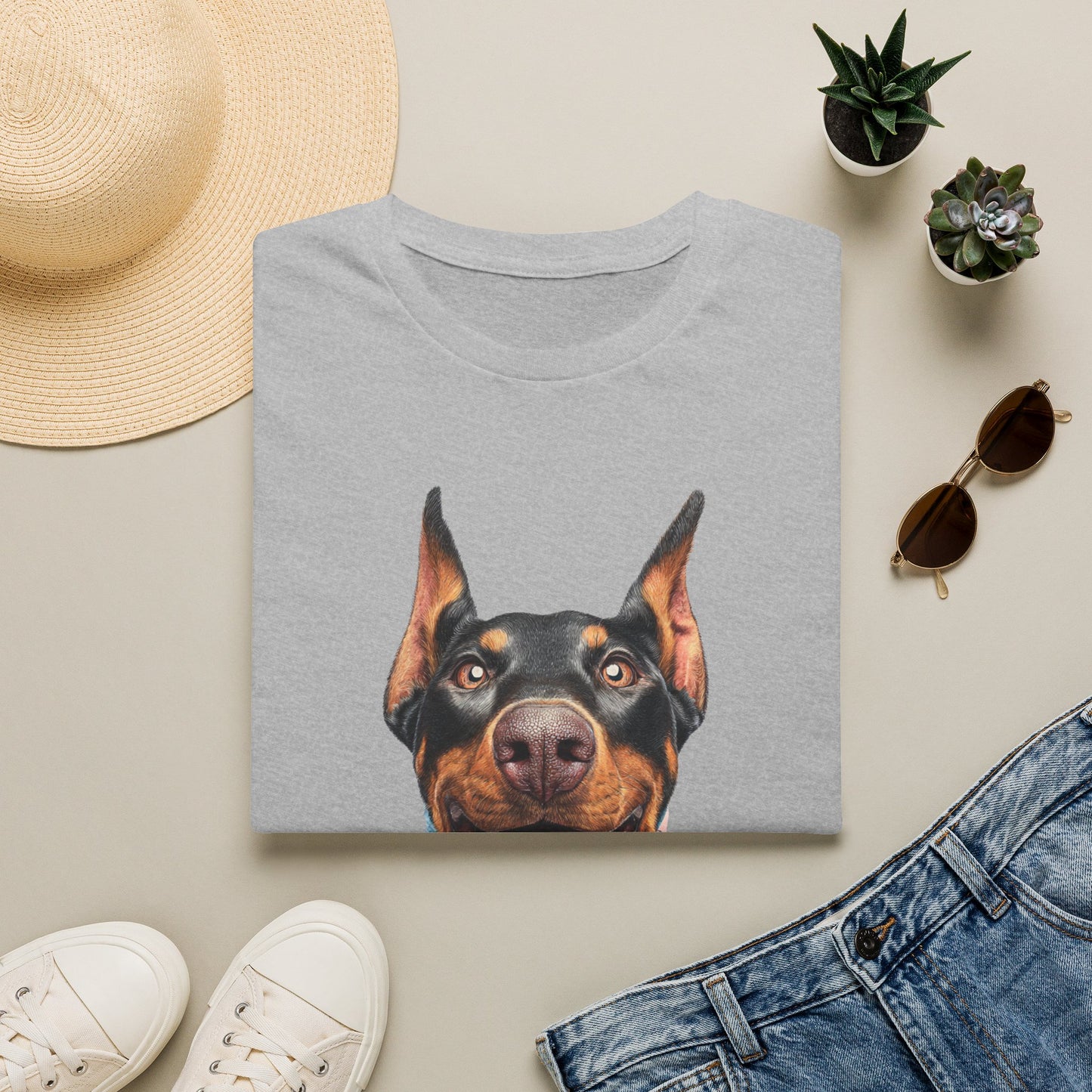 Doberman 1 Portrait T‑Shirt