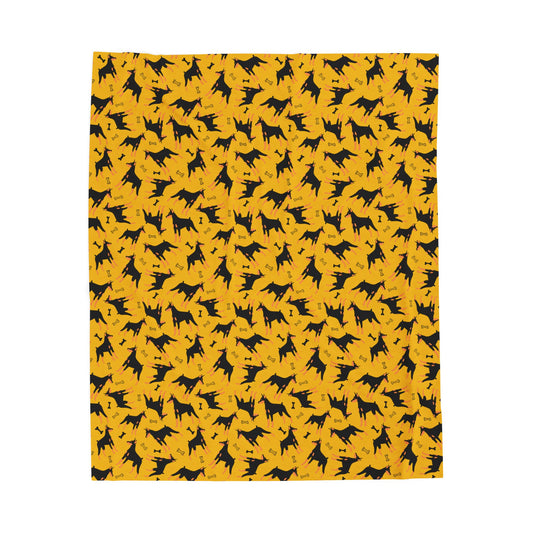 Yellow AOP Velveteen Plush Blanket
