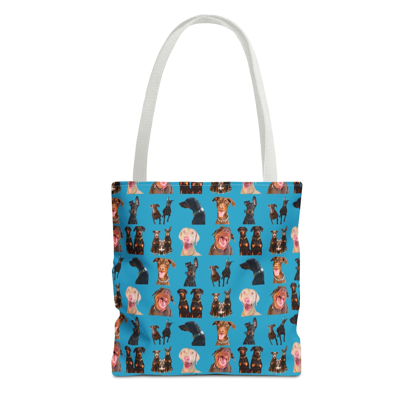 Edition 9 Doberman Model Pattern Turquoise Tote Bag