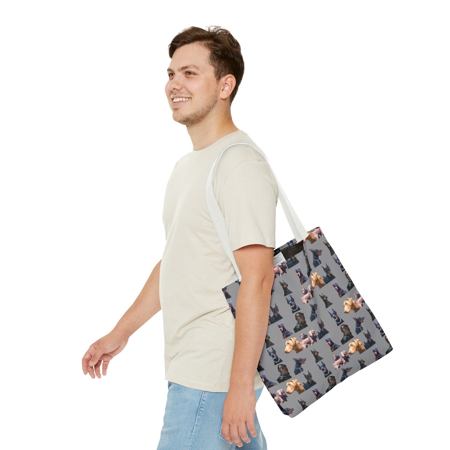 Edition 8 Doberman Model Pattern Gray Tote Bag