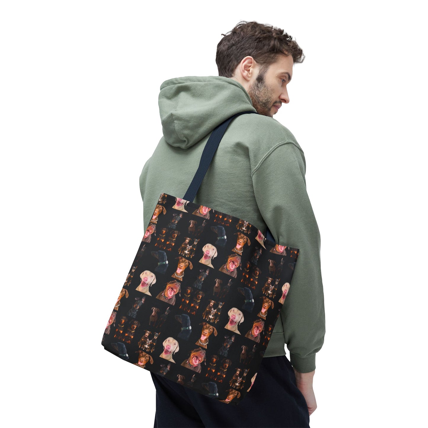 Edition 9 Doberman Model Pattern Black Tote Bag
