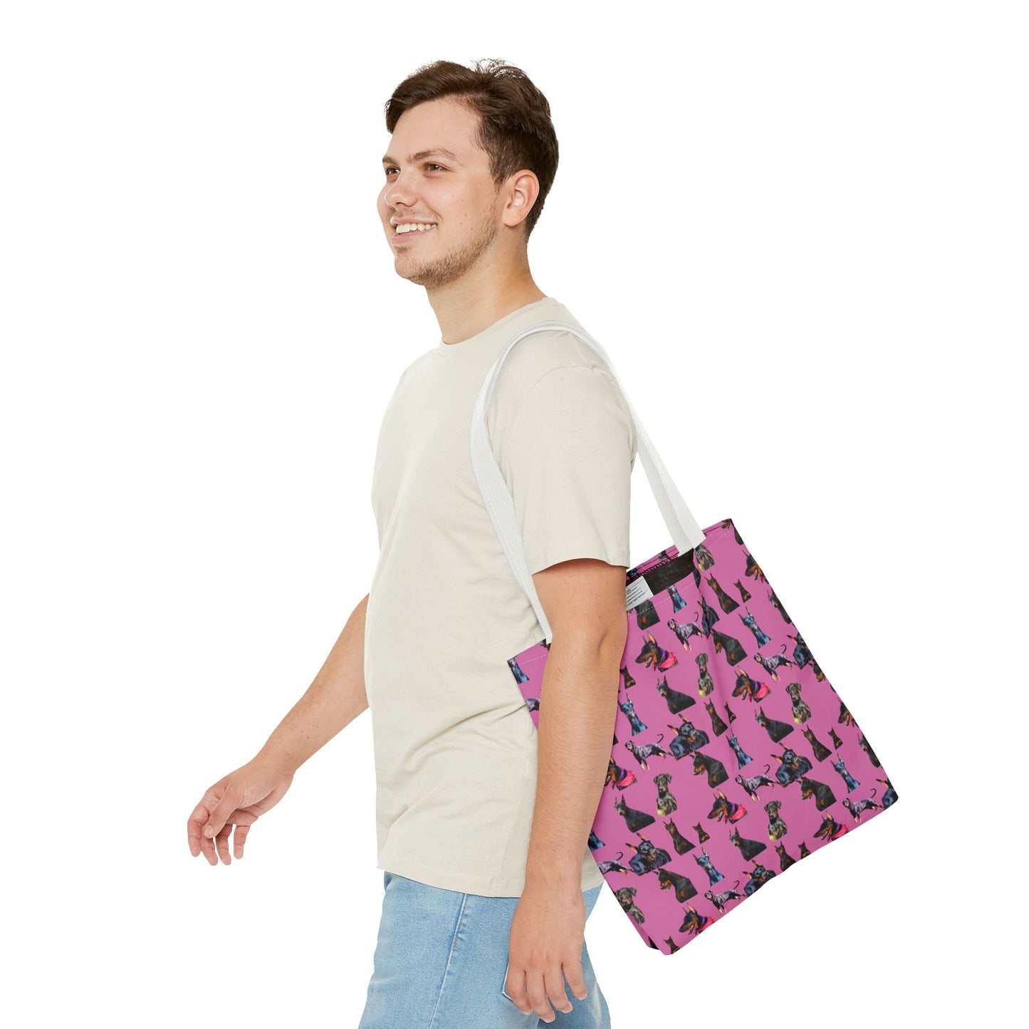 Edition 7 Doberman Model Pattern Light Pink Tote Bag